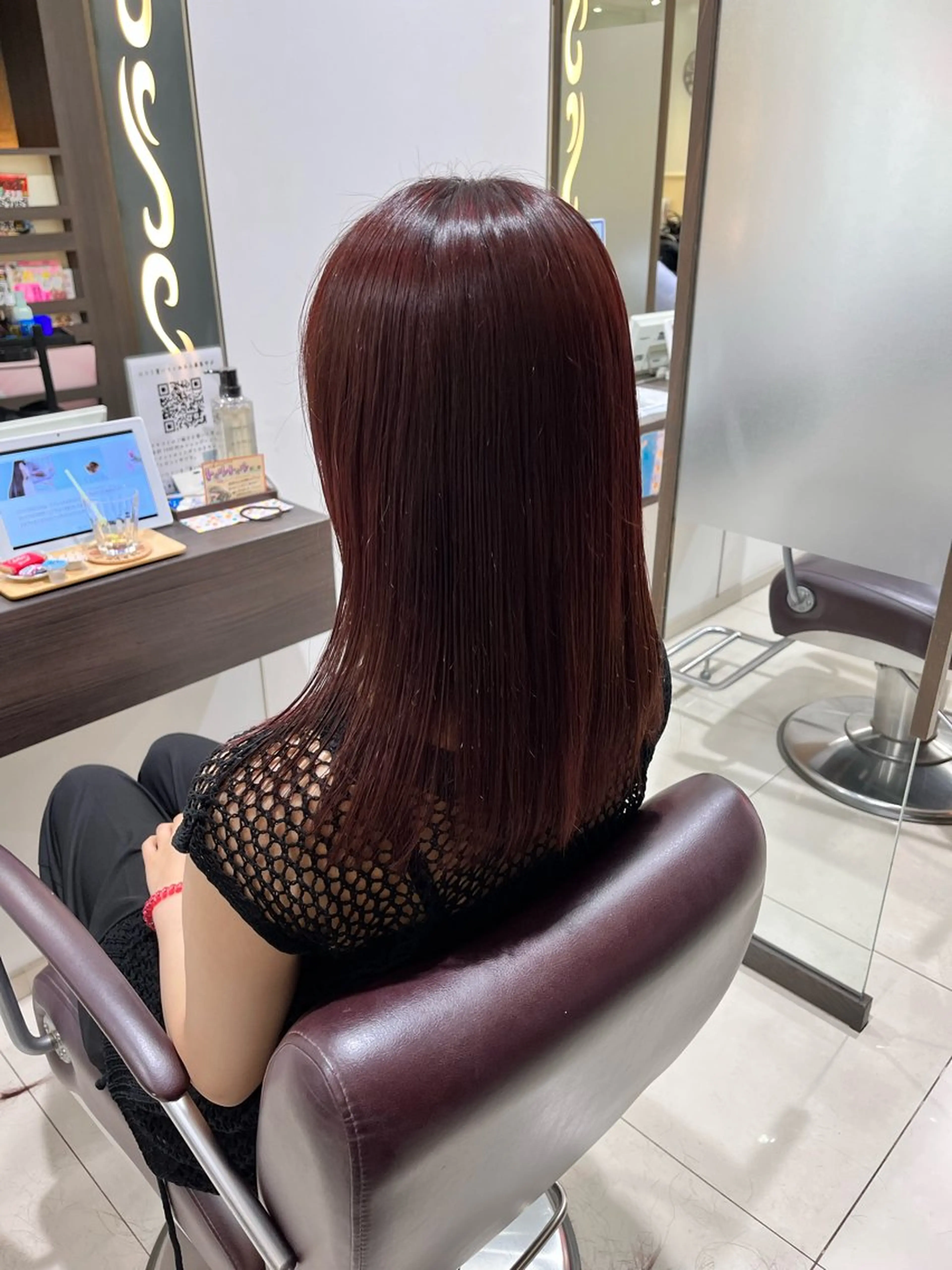 セミロング カット ヘアカラー トリートメント ぷつっとボブ/ちゅる ピンク/mika☆のヘアスタイル