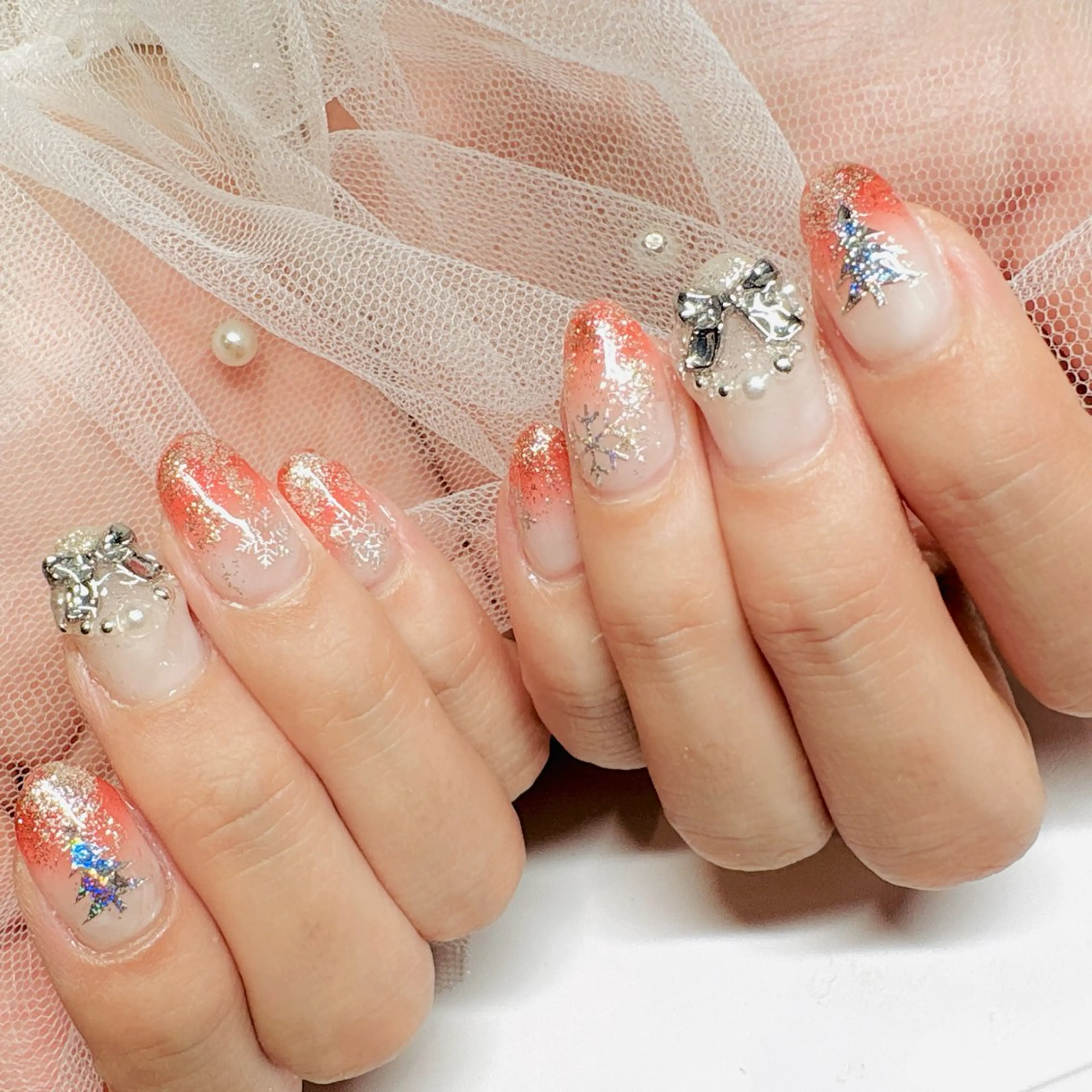 ミディアム クリスマス ハンドネイル Nail Salon midnightのネイルデザイン