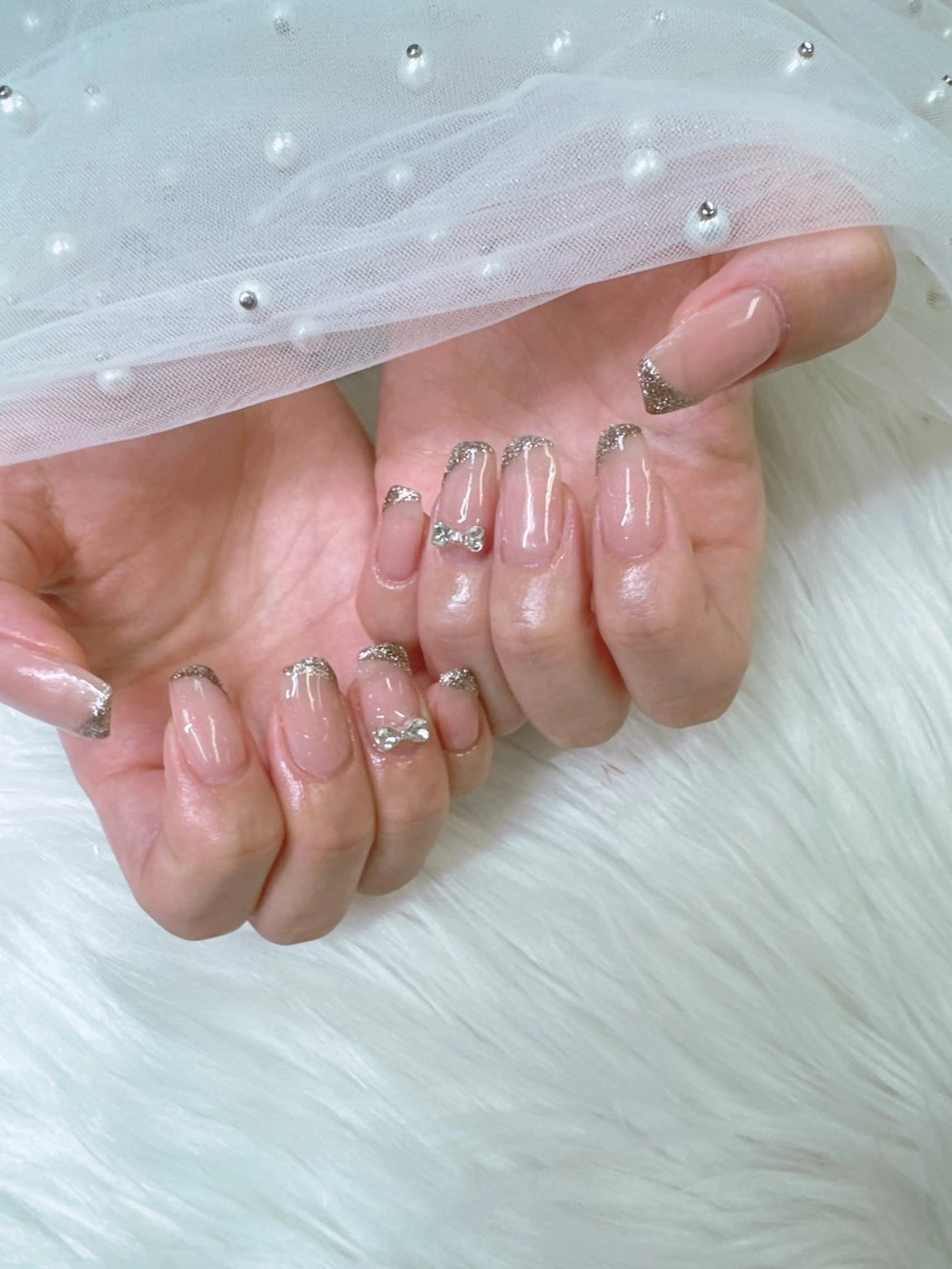 ネイル アートネイル べっ甲ネイル ボルドー チークネイル フレンチネイル ハンドネイル Queeens nailのネイルデザイン