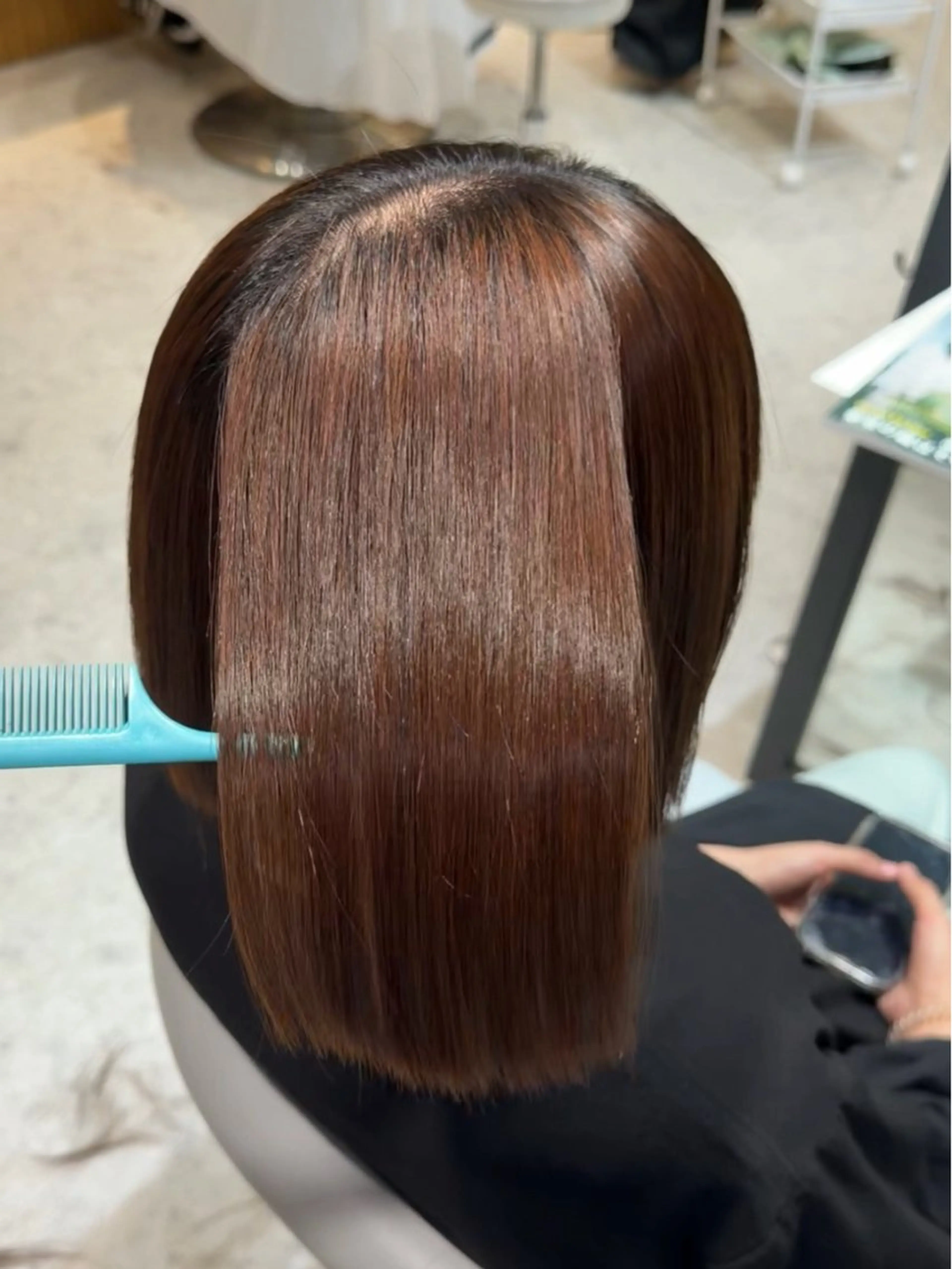 ミディアム カット 縮毛矯正 トリートメント けいし🐬ボブ 美髪縮毛矯正のヘアスタイル