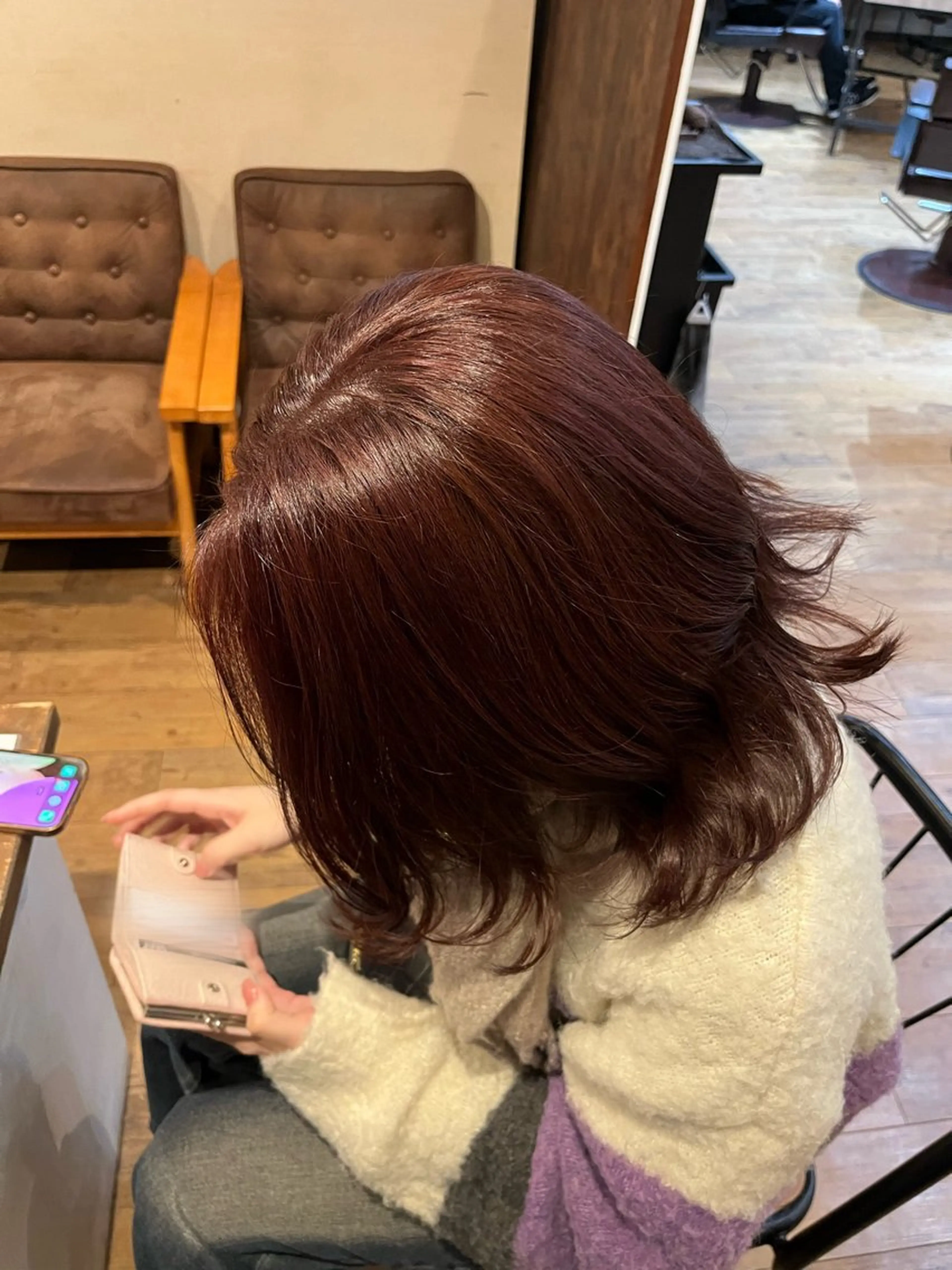 ミディアム カラー ピンクカラー トリートメント 🫧ブリーチ×透明感 カラー🎀ココカラのヘアスタイル