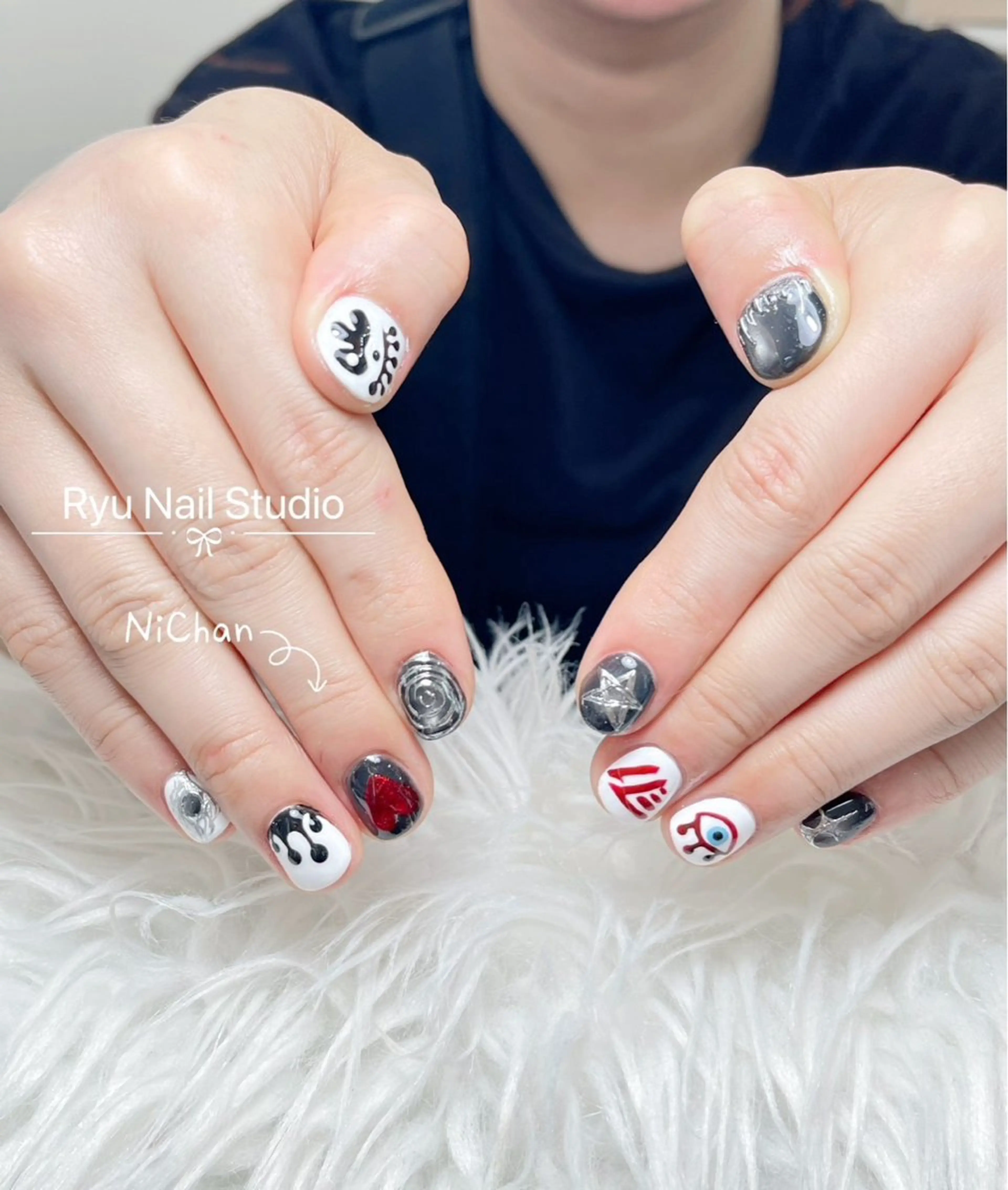 ネイル アートネイル ジェルネイル マグネットネイル ニュアンスネイル シンプルネイル ハンドネイル Ryu Nail NekoChanのネイルデザイン