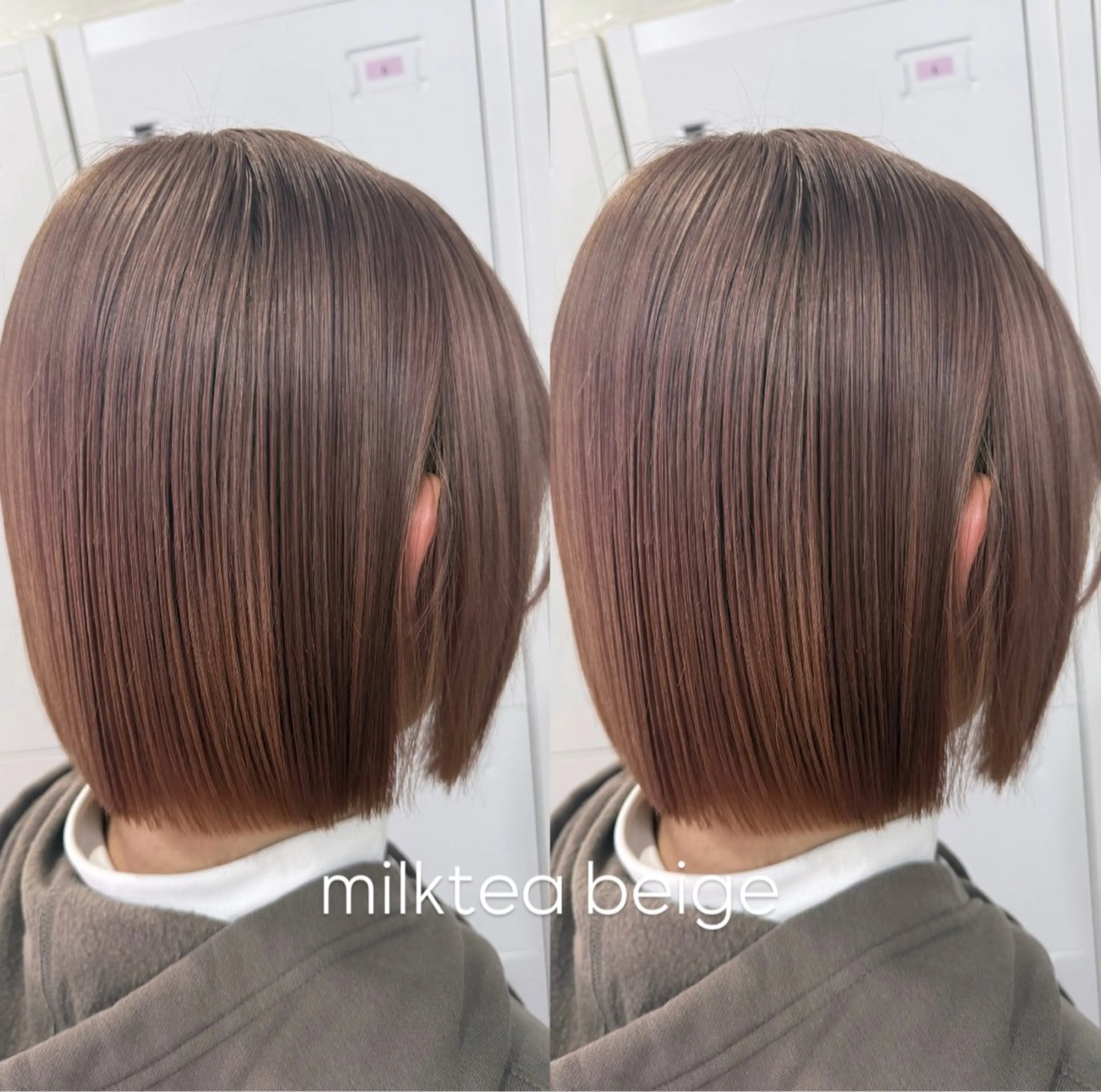 ショート ラベンダーベージュ 学生 韓国風ヘア ヘアカラー 🦋ami/浦和 ブリーチ／韓国🦋のヘアスタイル