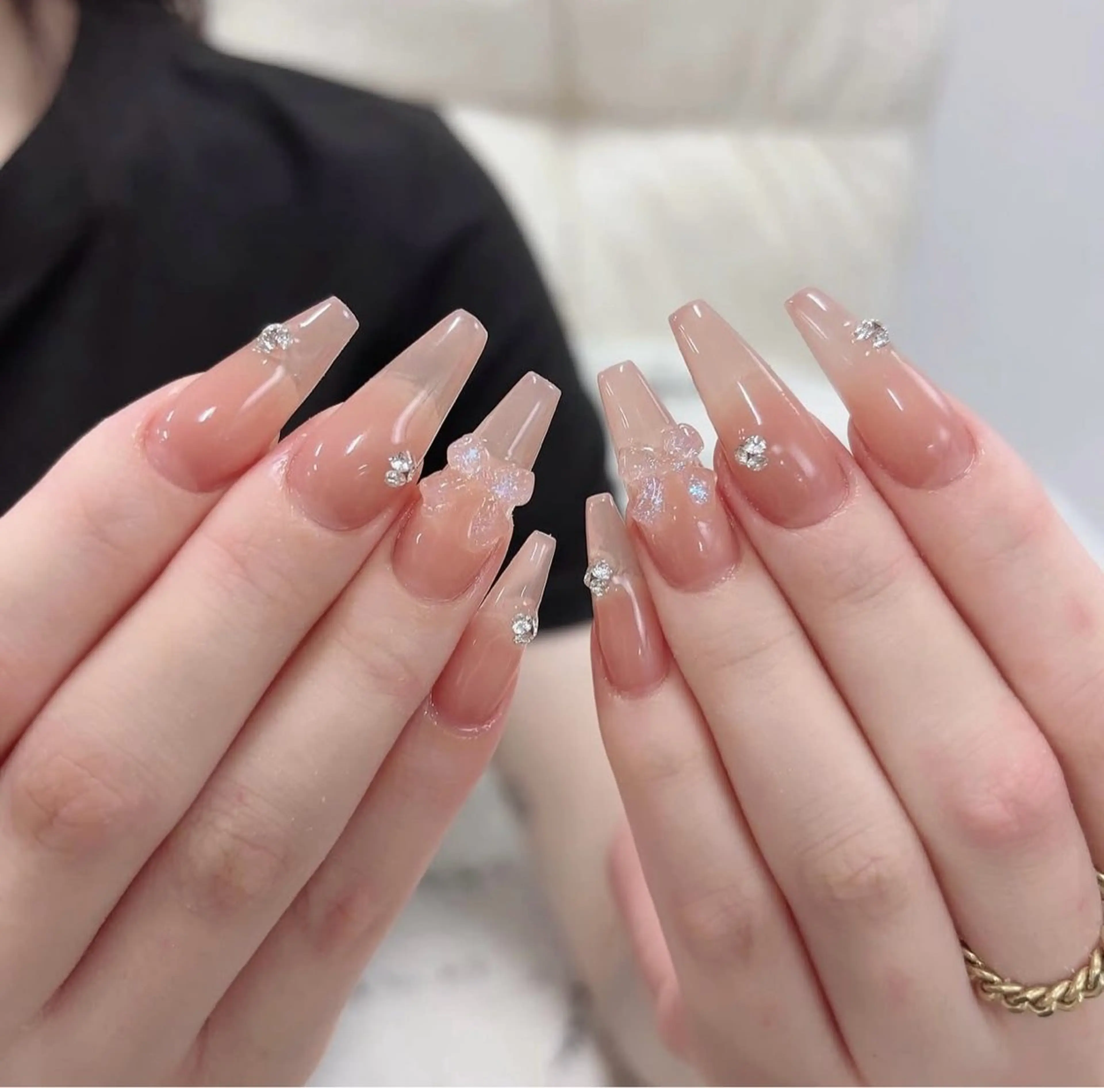 ネイル 韓国ネイル 持ち込み ニュアンスネイル ネイルチップ ハンドネイル TABI ANA.CHUOのネイルデザイン