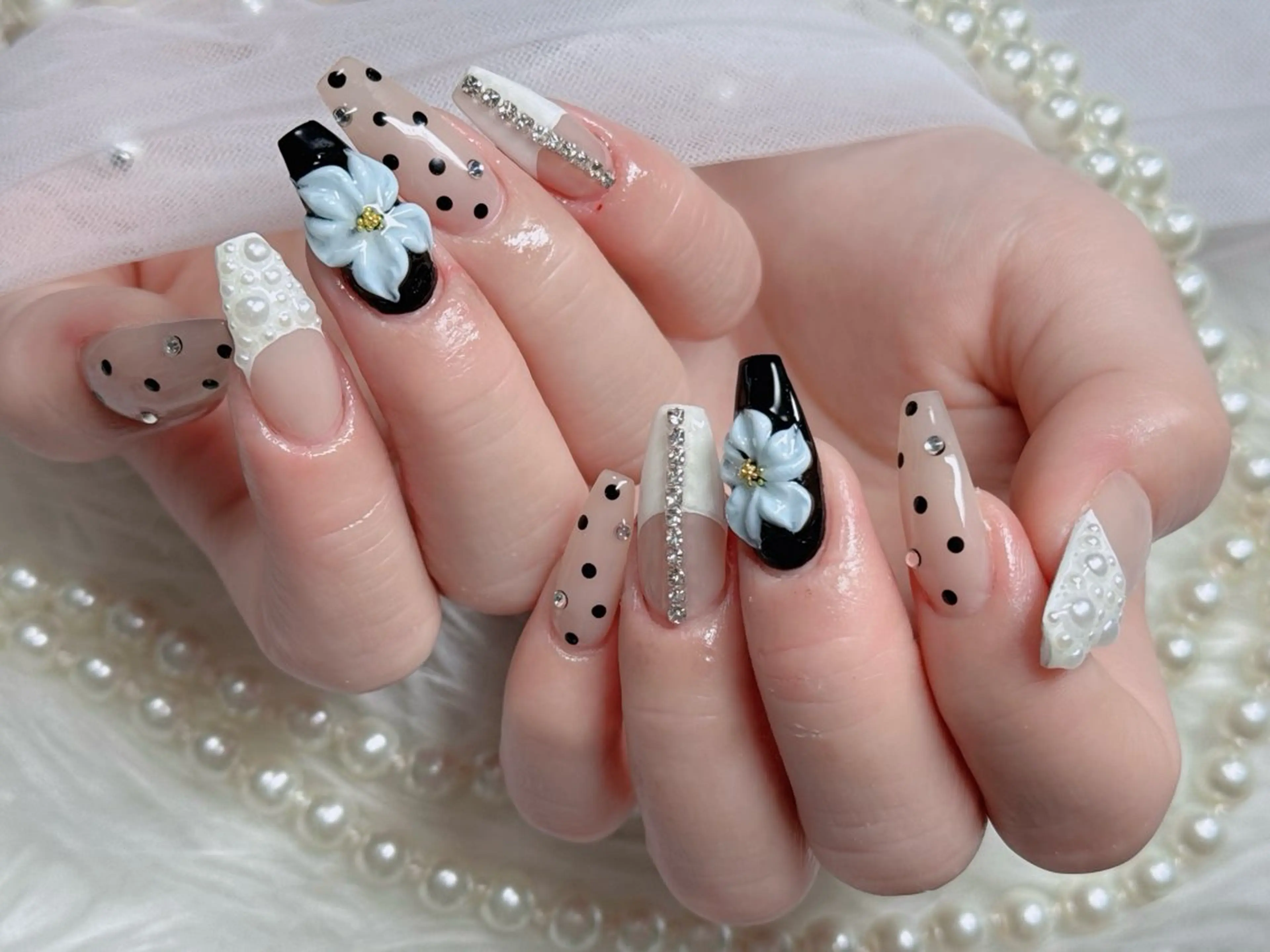 ネイル アートネイル ボルドー フレンチネイル ジェルネイル 氷ネイル・うるうるネイル ハンドネイル H.baby Nail Salonのネイルデザイン