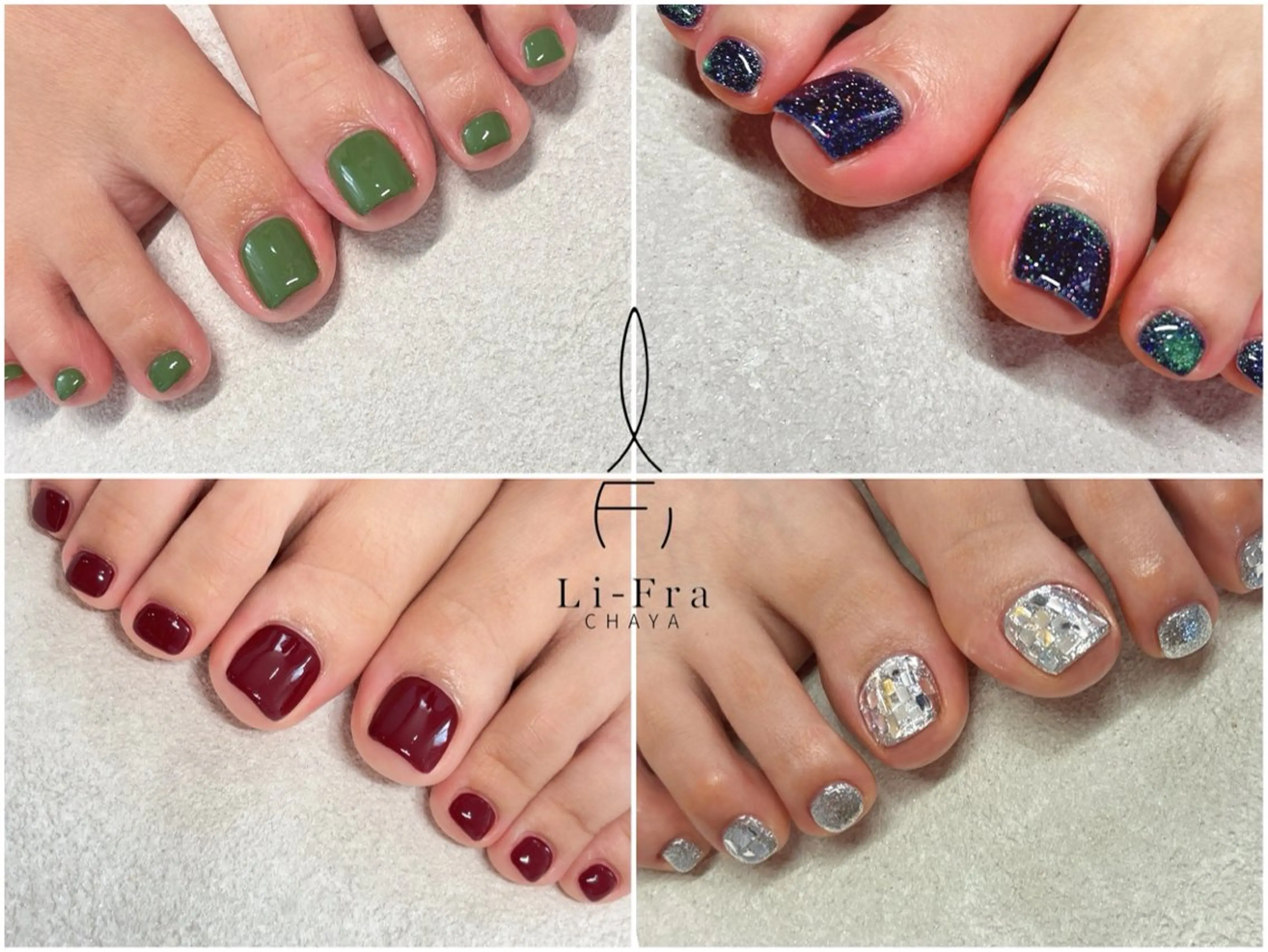 【フット】ワンカラー/ラメグラデーション ¥3,850 マグネット+1,100円の写真