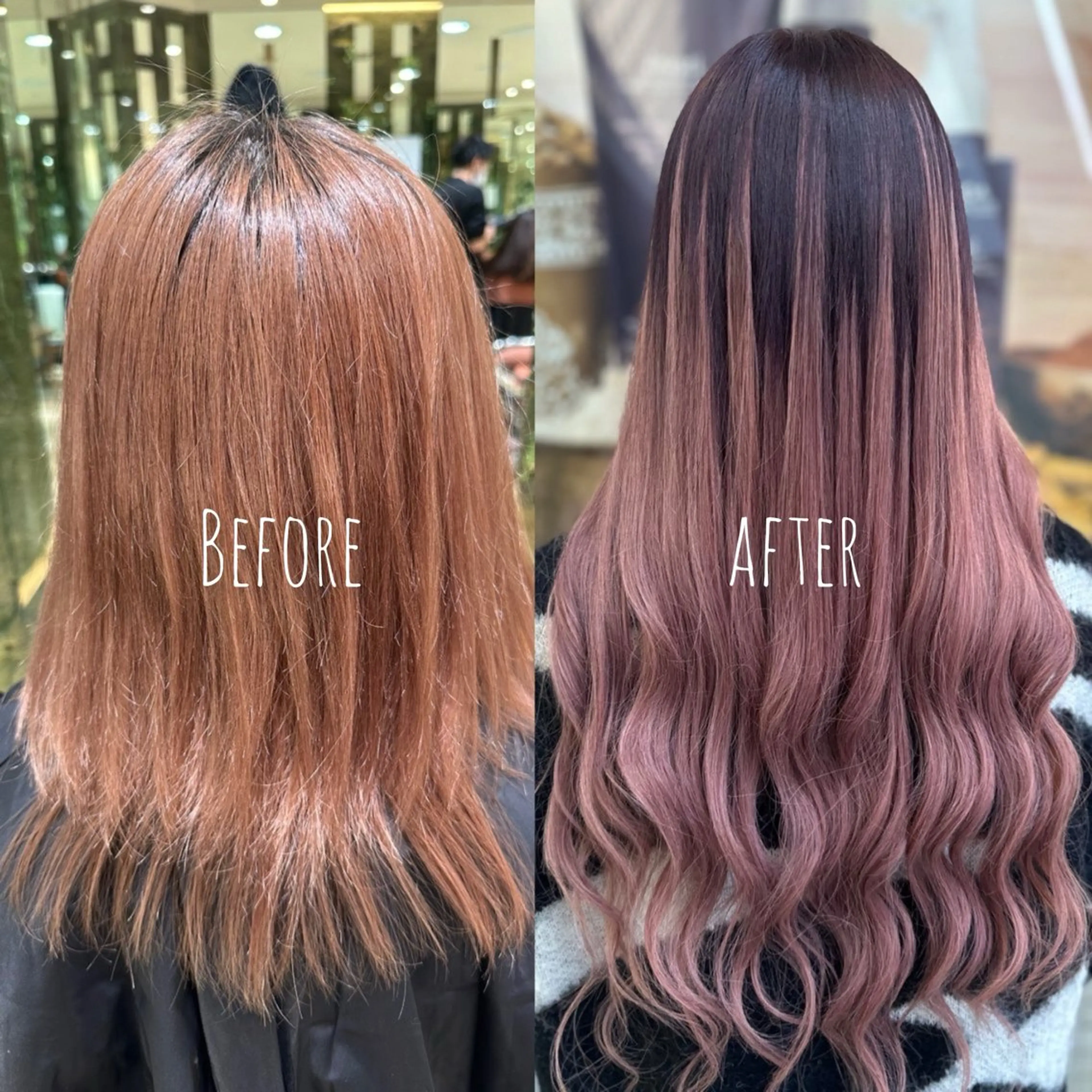 ロング パープルカラー エクステ カット ヘアカラー エクステ ReHyd BEAUTÉ salon&store 心斎橋店所属・❤️MASAKO❤️ 🌸🩷エクステ🩷のヘアスタイル