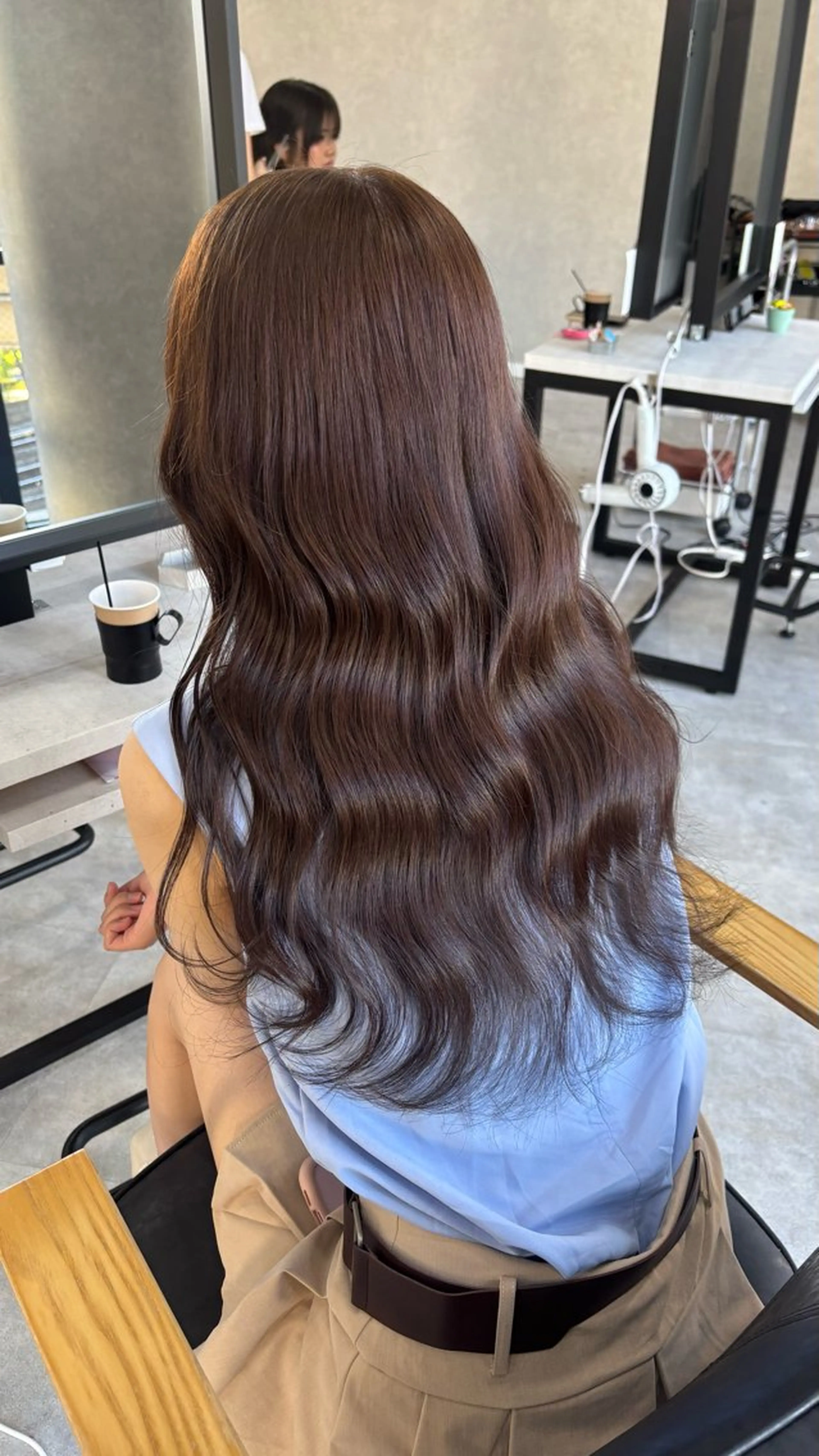 ロング ヘアカラー トリートメント 透明感カラー×顔周り カットhinata♡のヘアスタイル