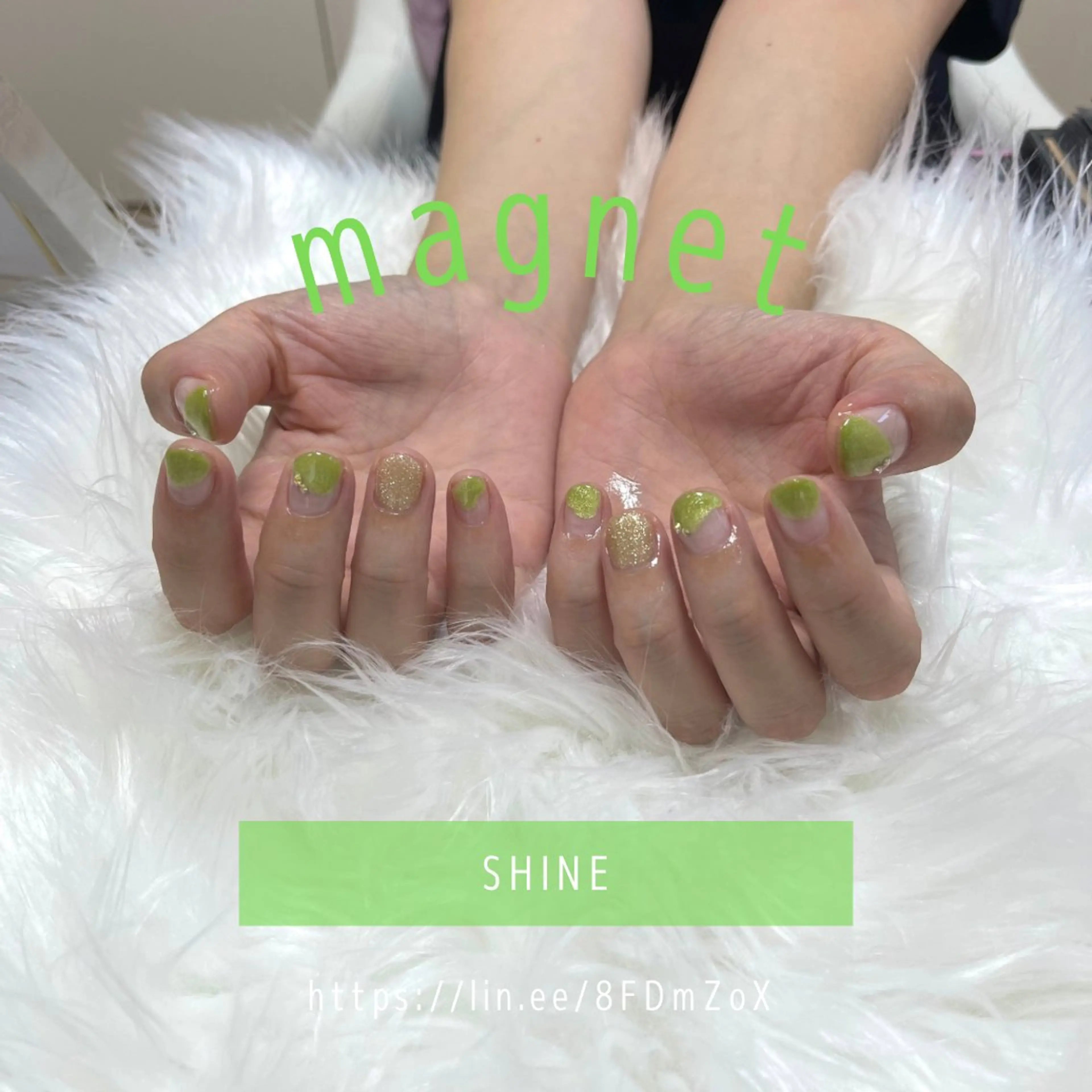ネイル マグネットネイル ストーンネイル SHINE nail salonのネイルデザイン