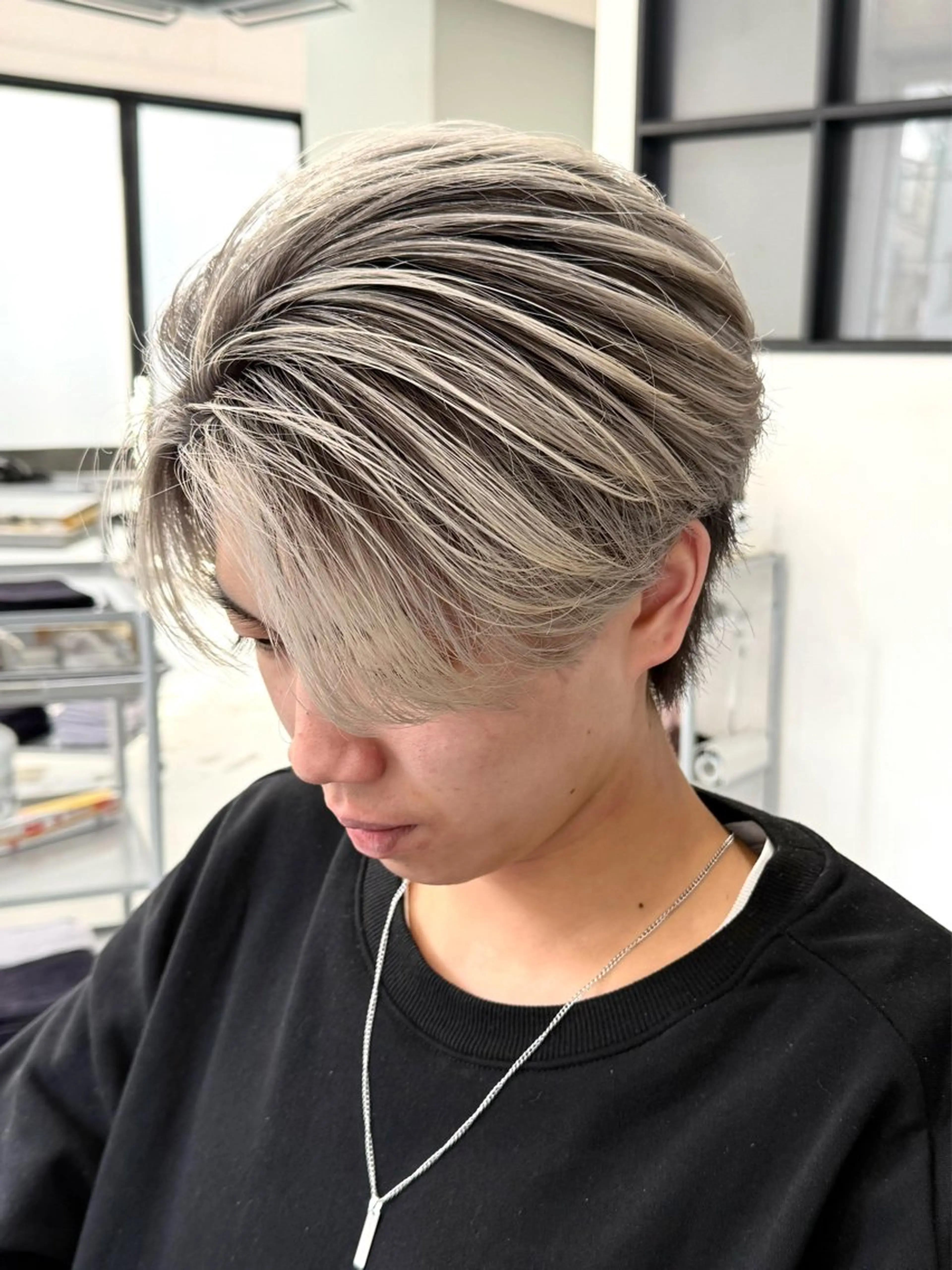 ミディアム カラー メンズ メンズバレイヤージュ バレイヤージュ デザインカラー レイヤーカット takumi/パーマ /バレイヤージュのヘアスタイル