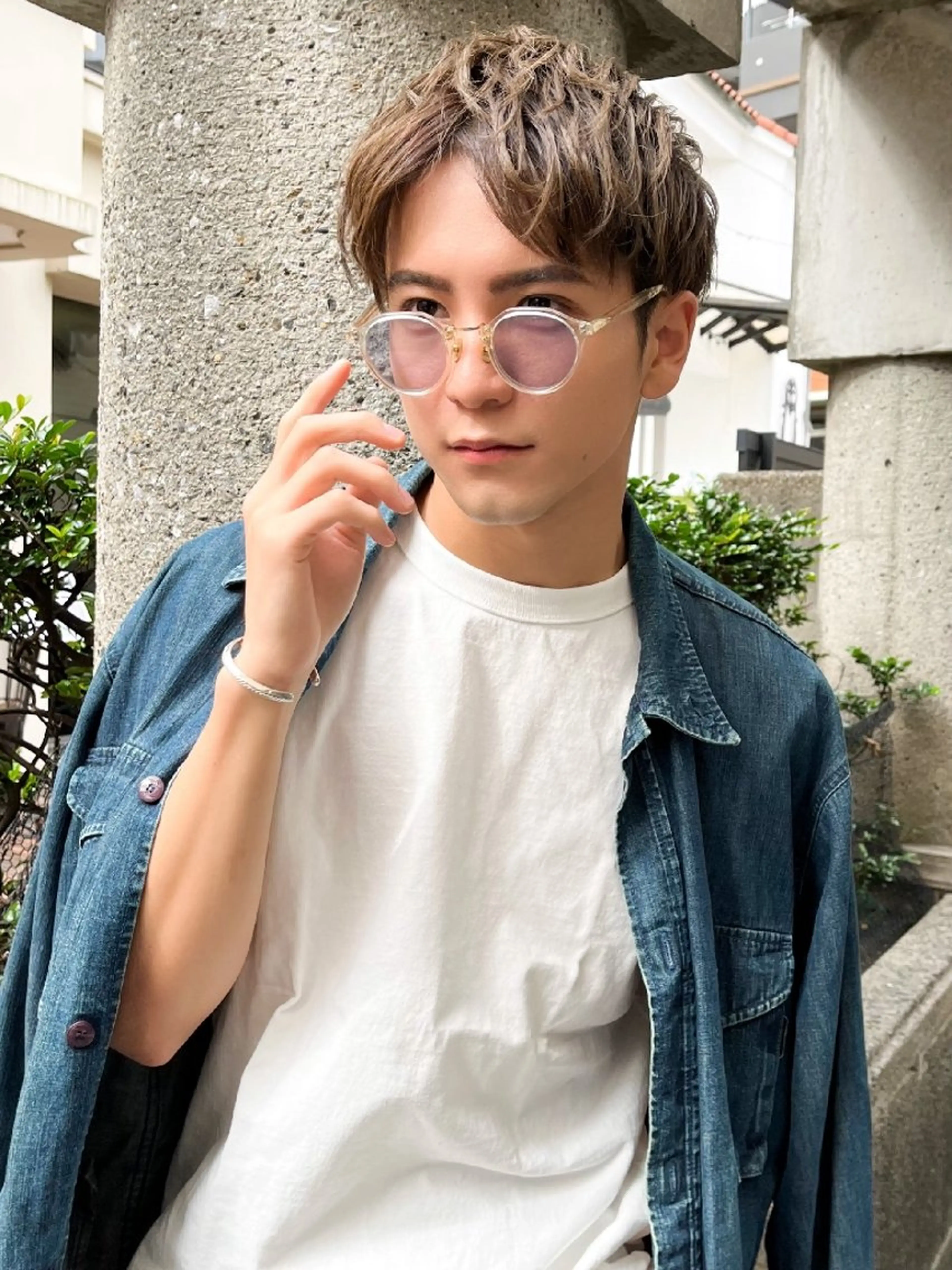 ショート パーマ ヘアアレンジ メンズ カラー カット パーマ トリートメント 【毛流れヘア】 人気No.1/ユウキのヘアスタイル