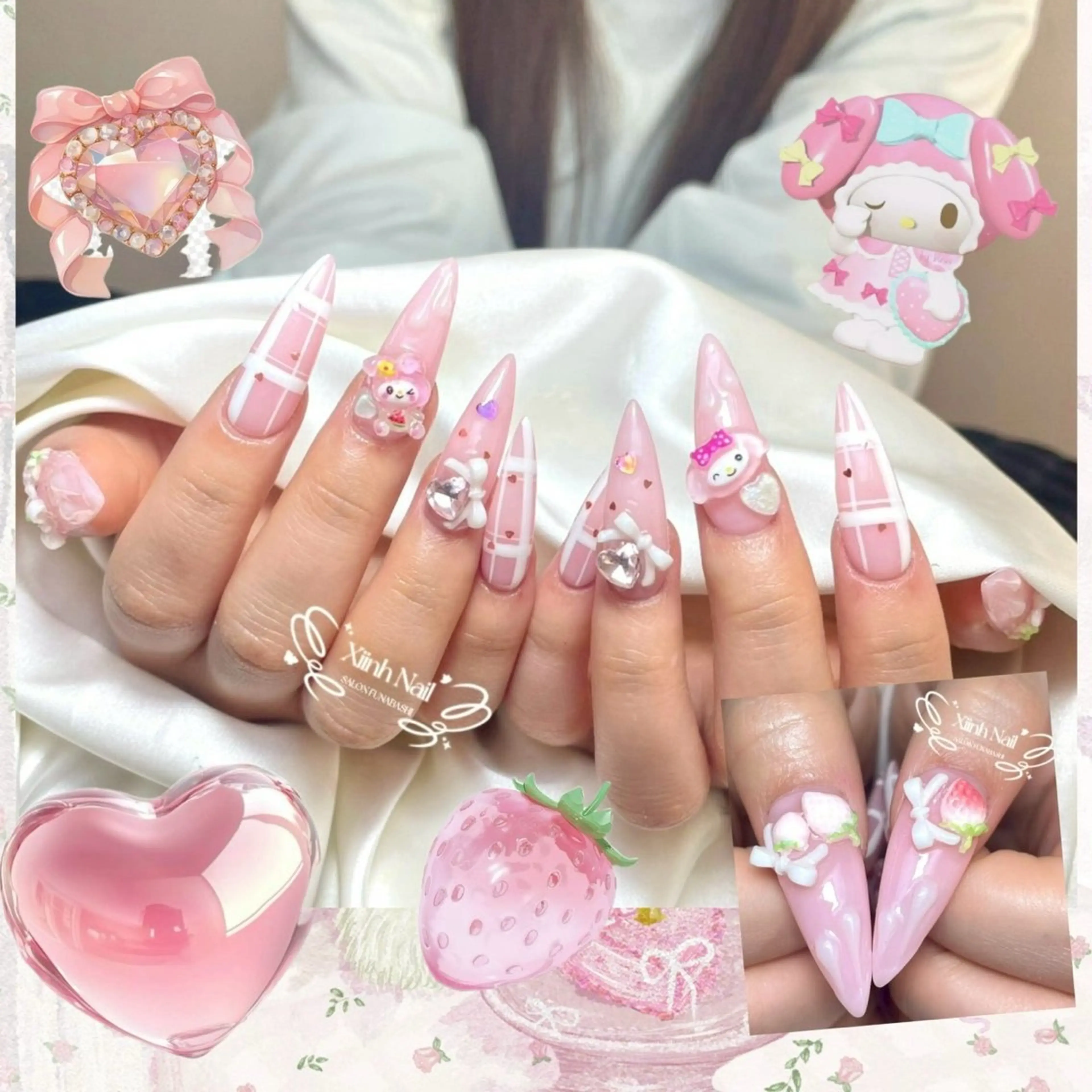 ネイル チークネイル 桜ネイル 長さ出し フットネイル ジェルネイル ハンドネイル XIINH NAIL SALONのネイルデザイン