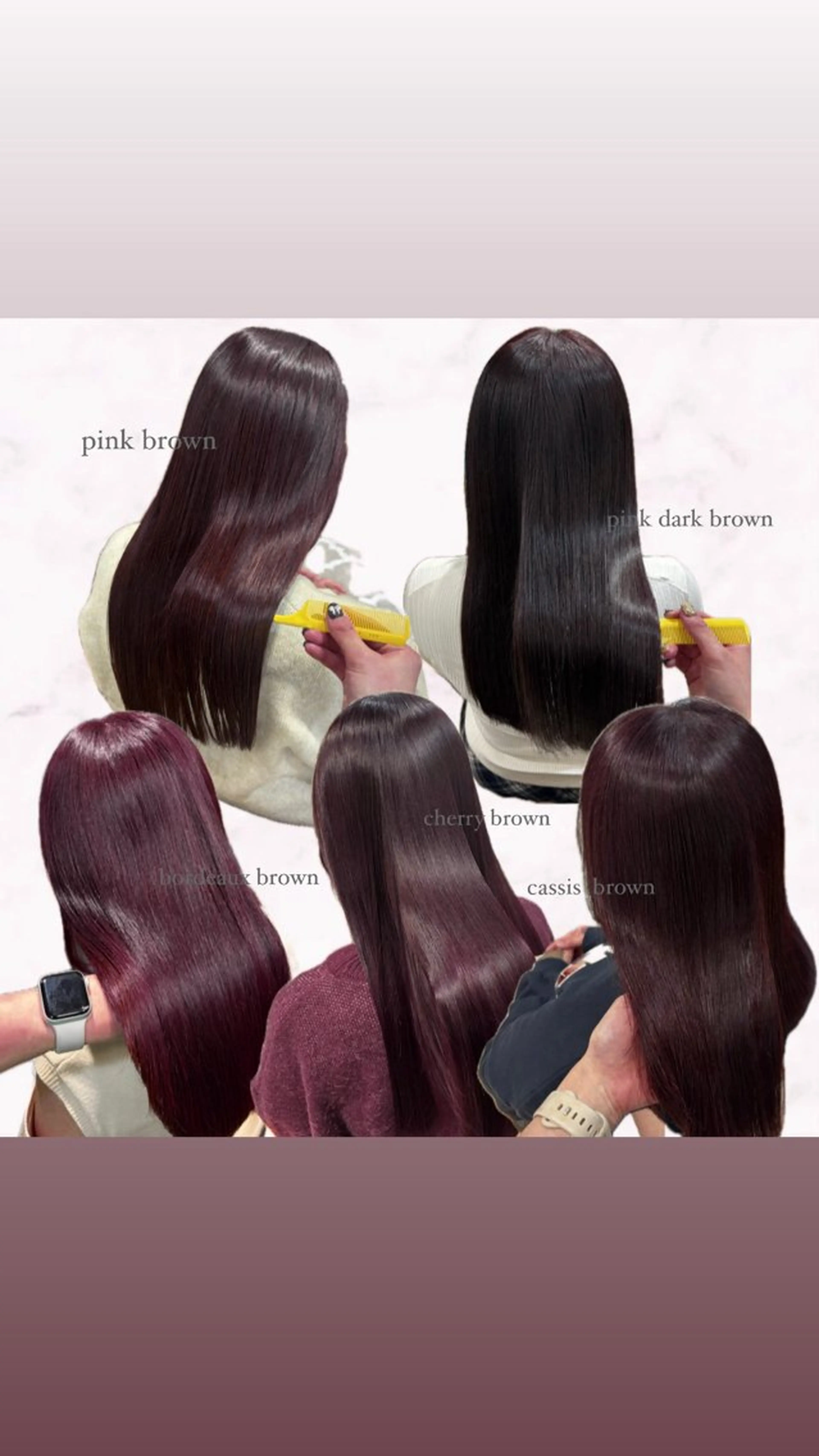 ロング カラー ブラウンカラー カット ヘアカラー トリートメント yusa/暖色カラー /ワインレッド/赤髪のヘアスタイル