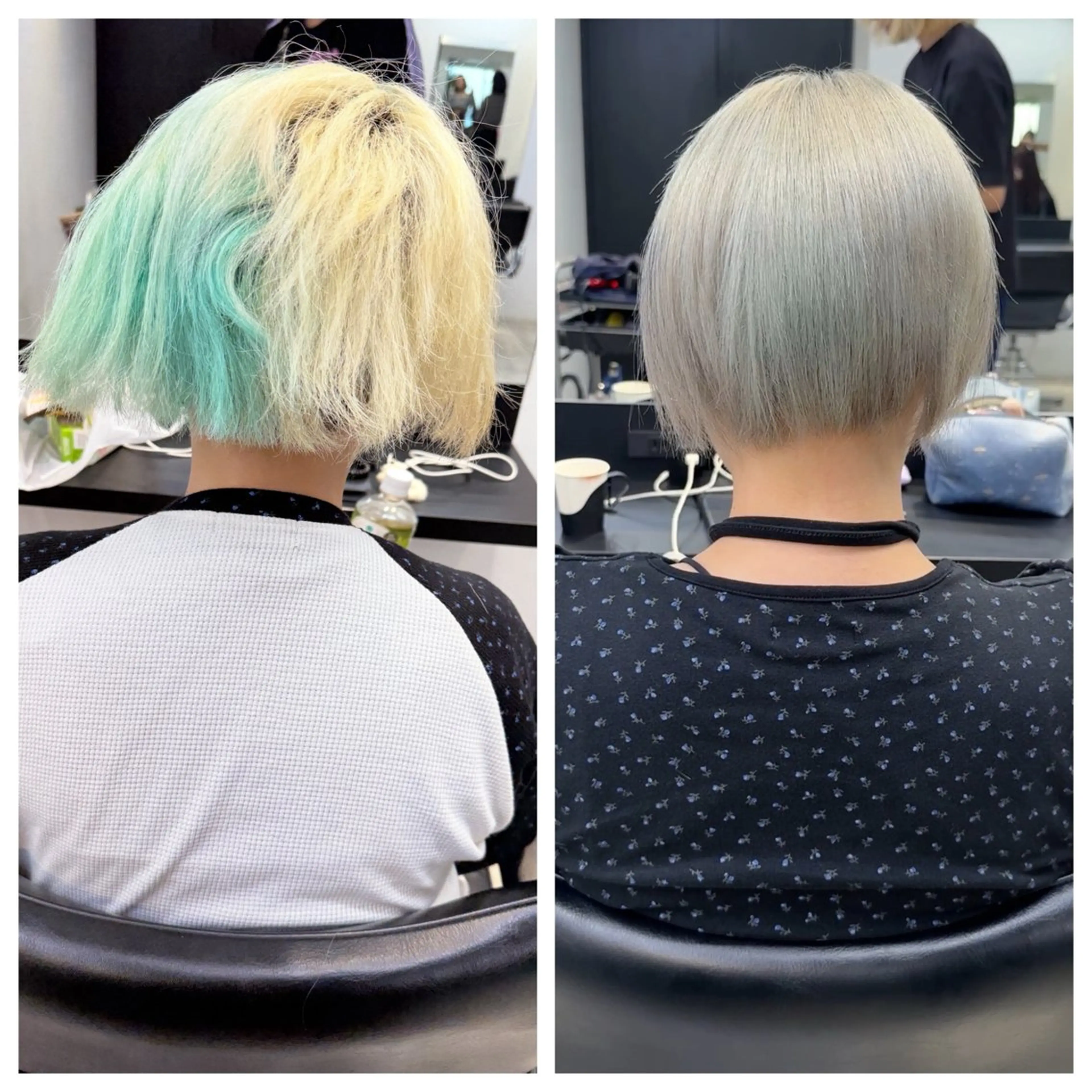 ショート 縮毛矯正 トリートメント ヘアカラー 縮毛矯正 トリートメント け んブリーチ縮毛矯正のヘアスタイル