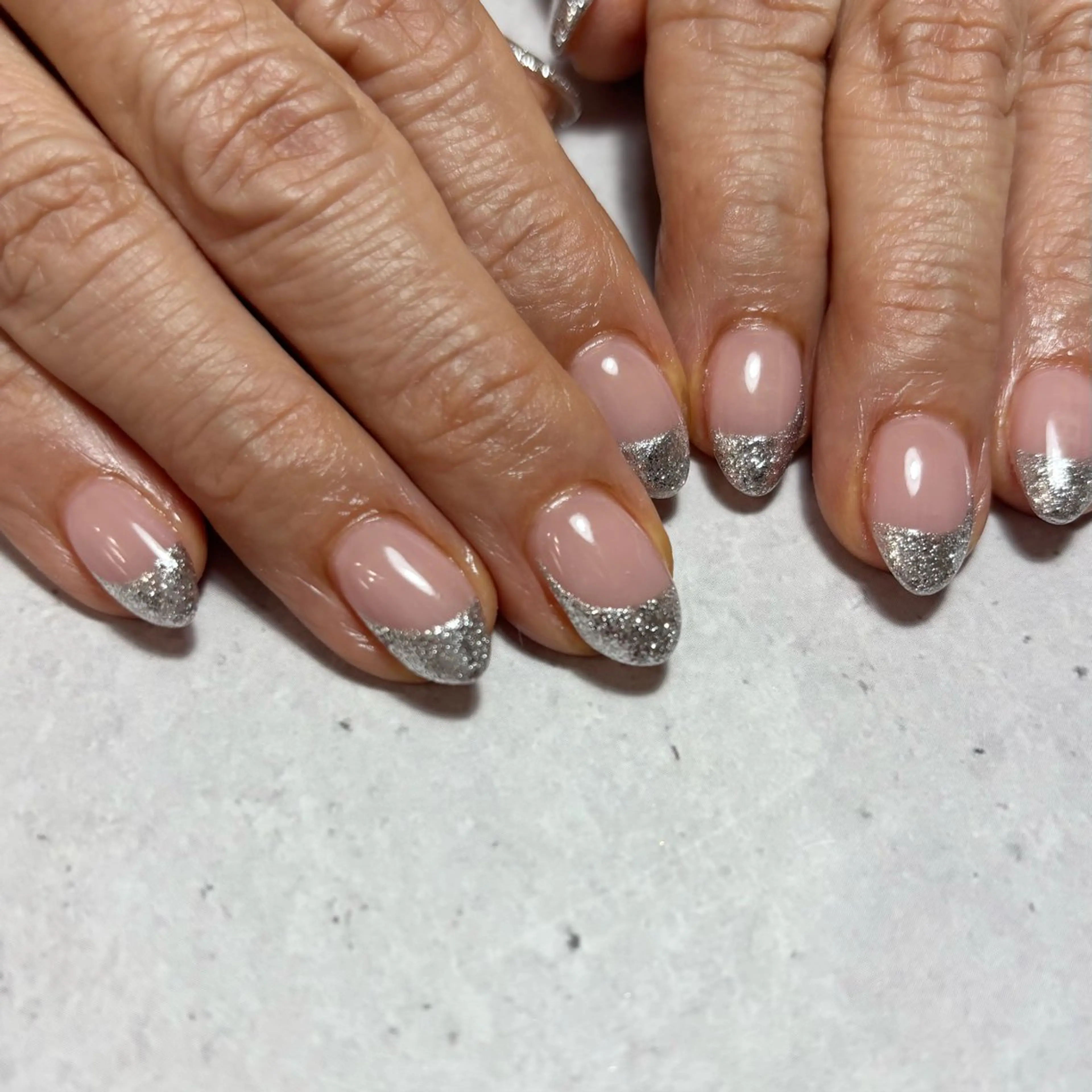 ネイル フレンチネイル ラメ(グリッター) ハンドネイル GIZELE ひばりヶ丘nailのネイルデザイン