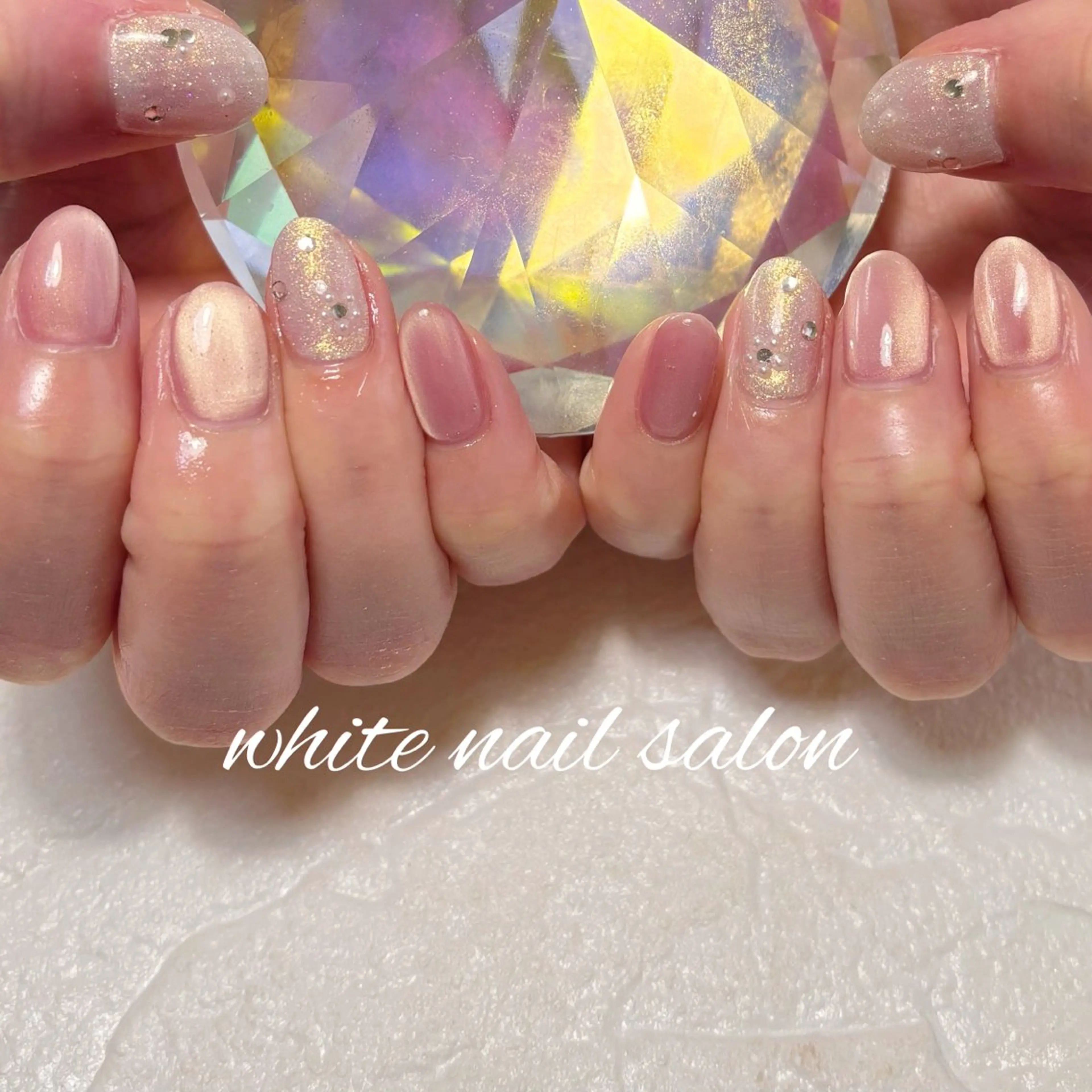 ネイル フットネイル ラメ(グリッター) ハンドネイル white nail salonのネイルデザイン