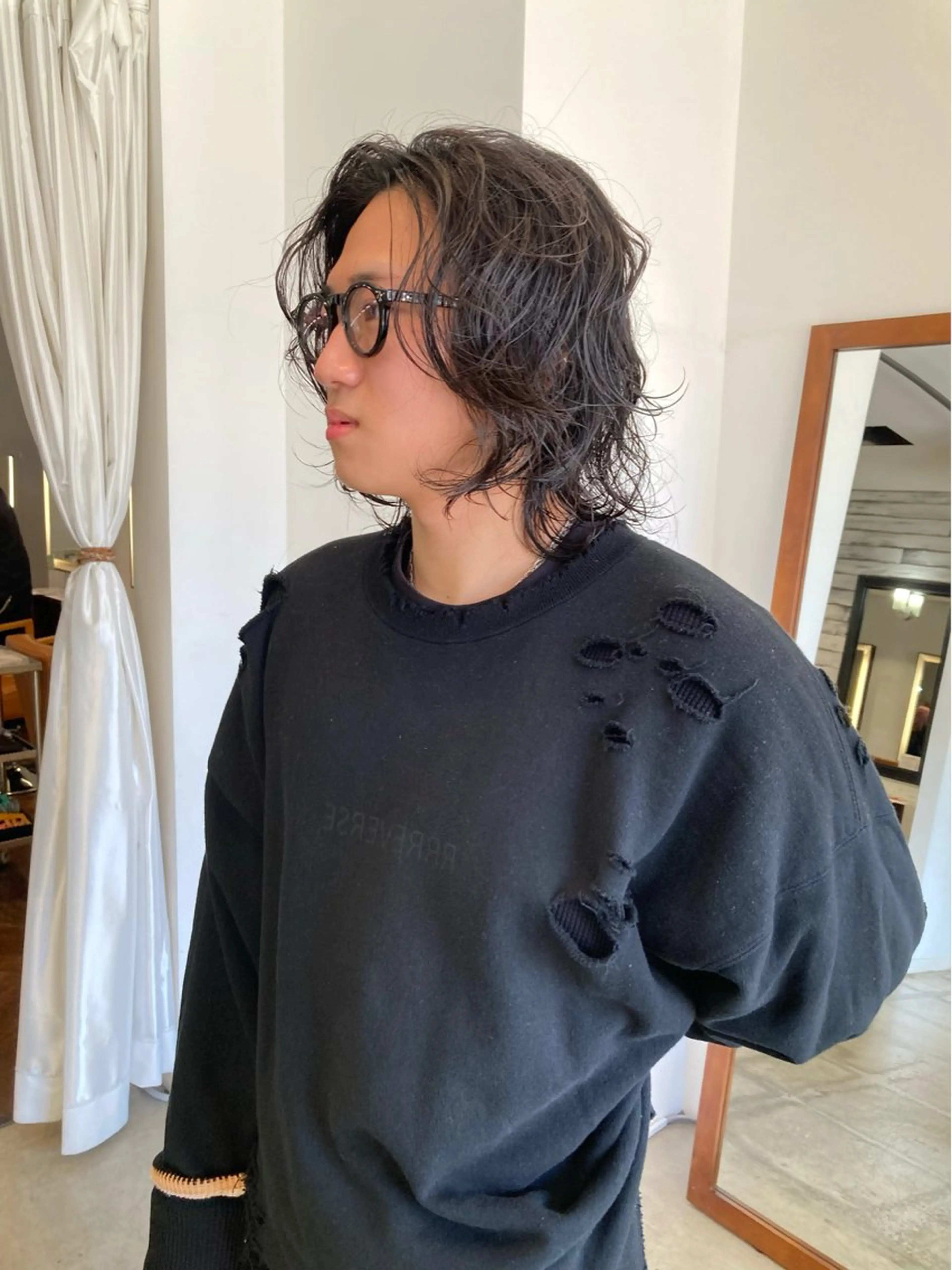 メンズ カット パーマ 浅野 敬亮のヘアスタイル