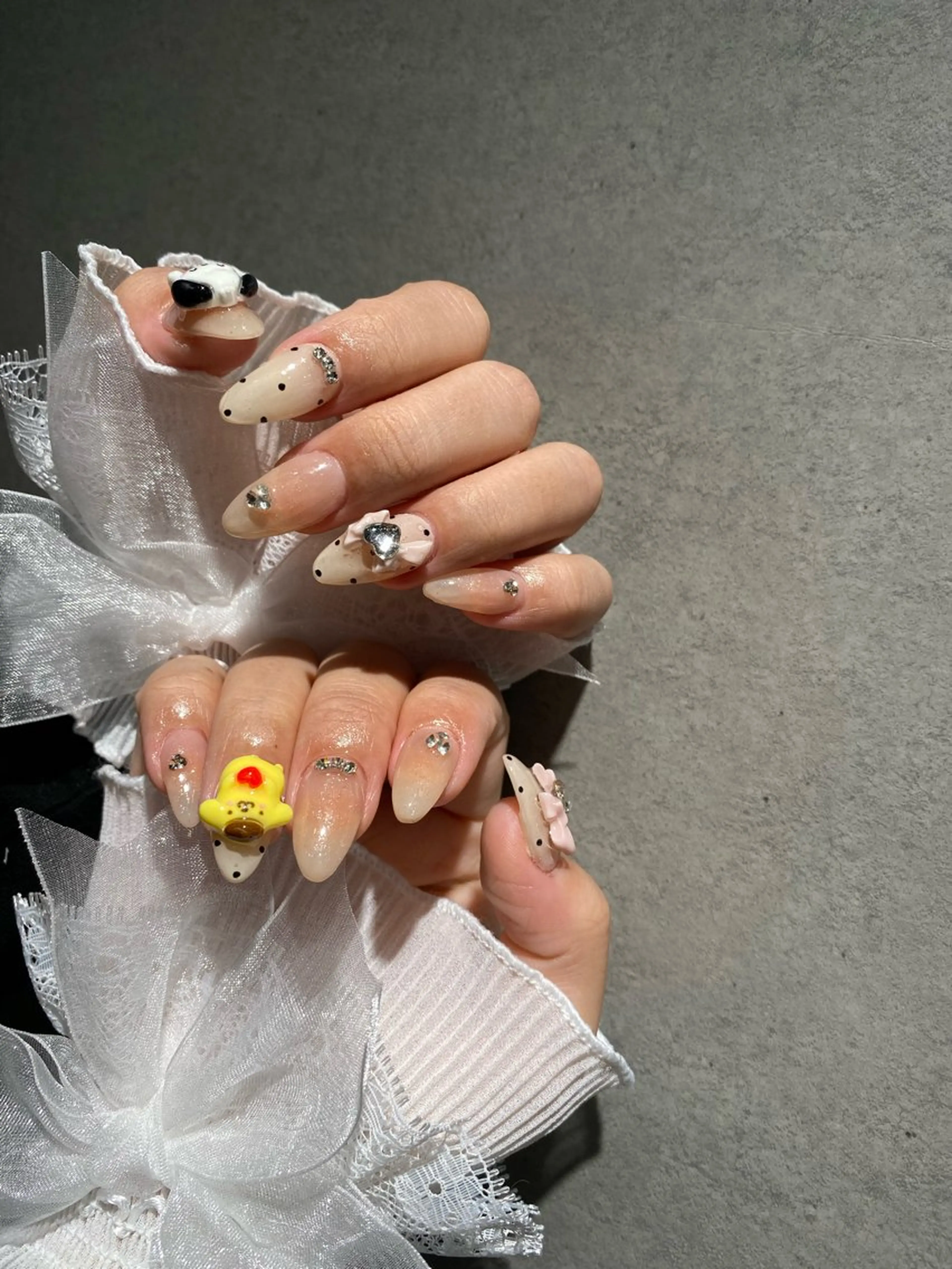 ネイル I-nailロング /ワンホン/キラキラのネイルデザイン