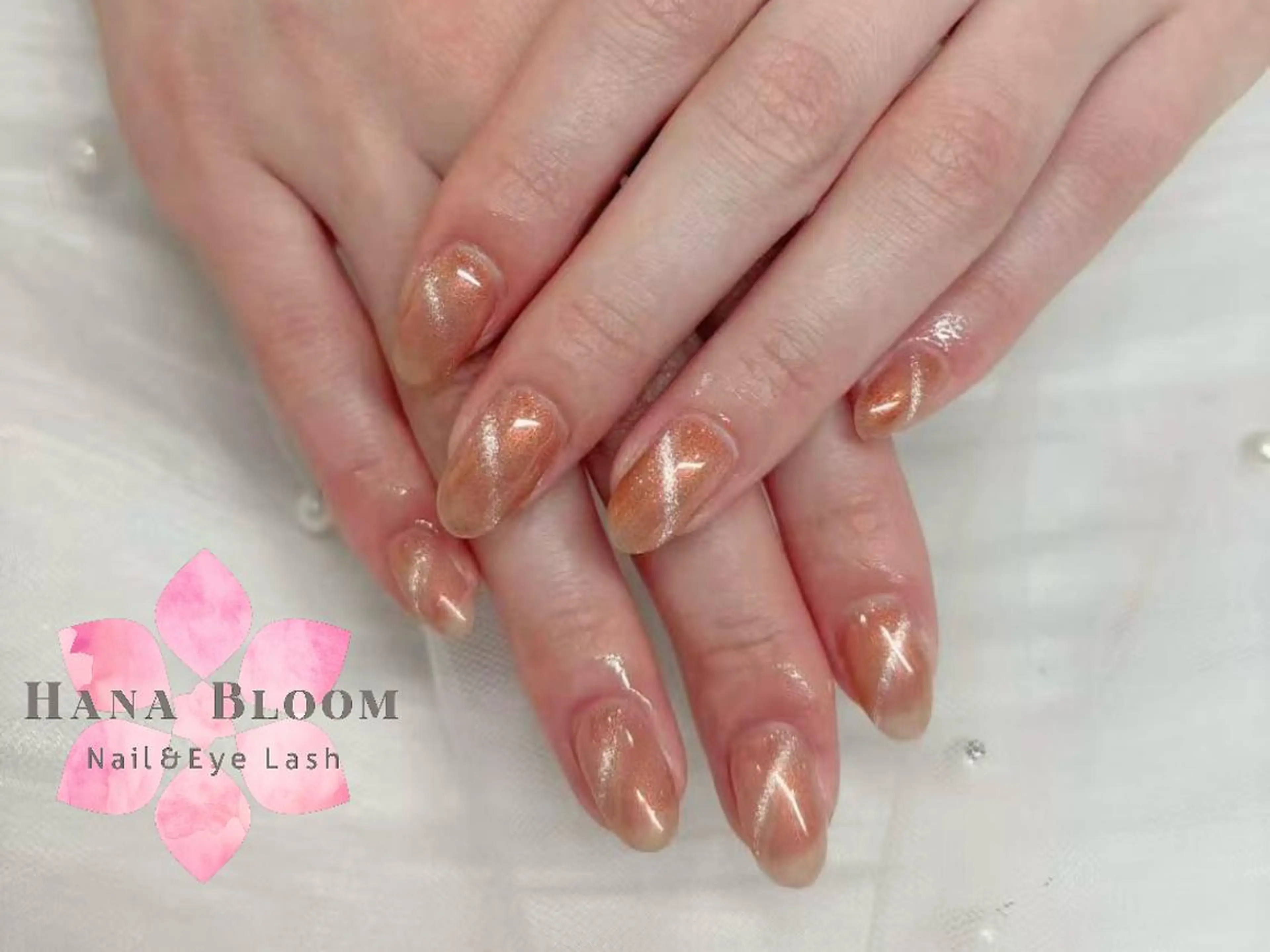ネイル 長さ出し フレンチネイル ジェルネイル ガラスフレンチ 韓国ネイル Hana Bloom Nail💛Rinaのネイルデザイン