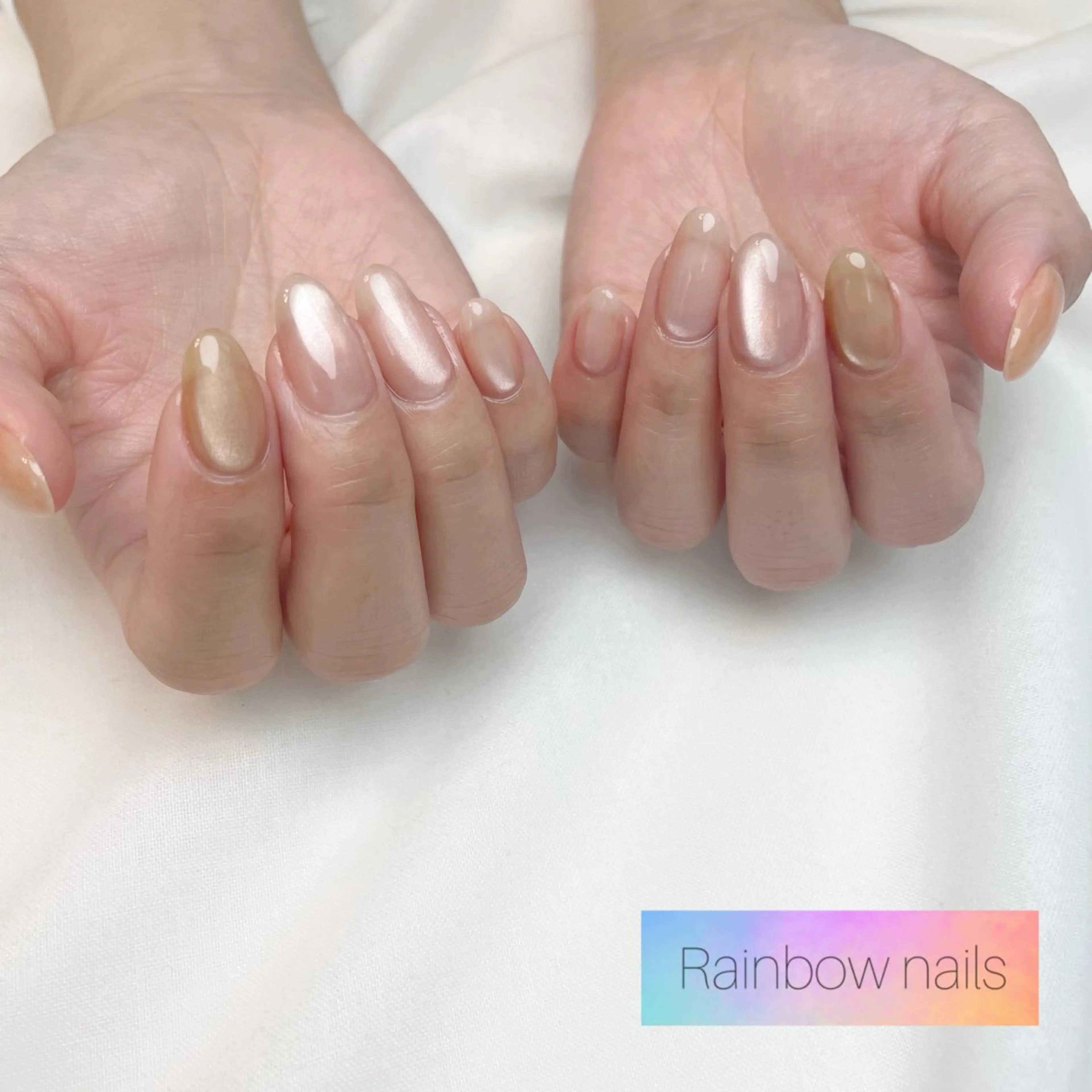 ネイル ハンドネイル Rainbow nailsくろちゃんのネイルデザイン