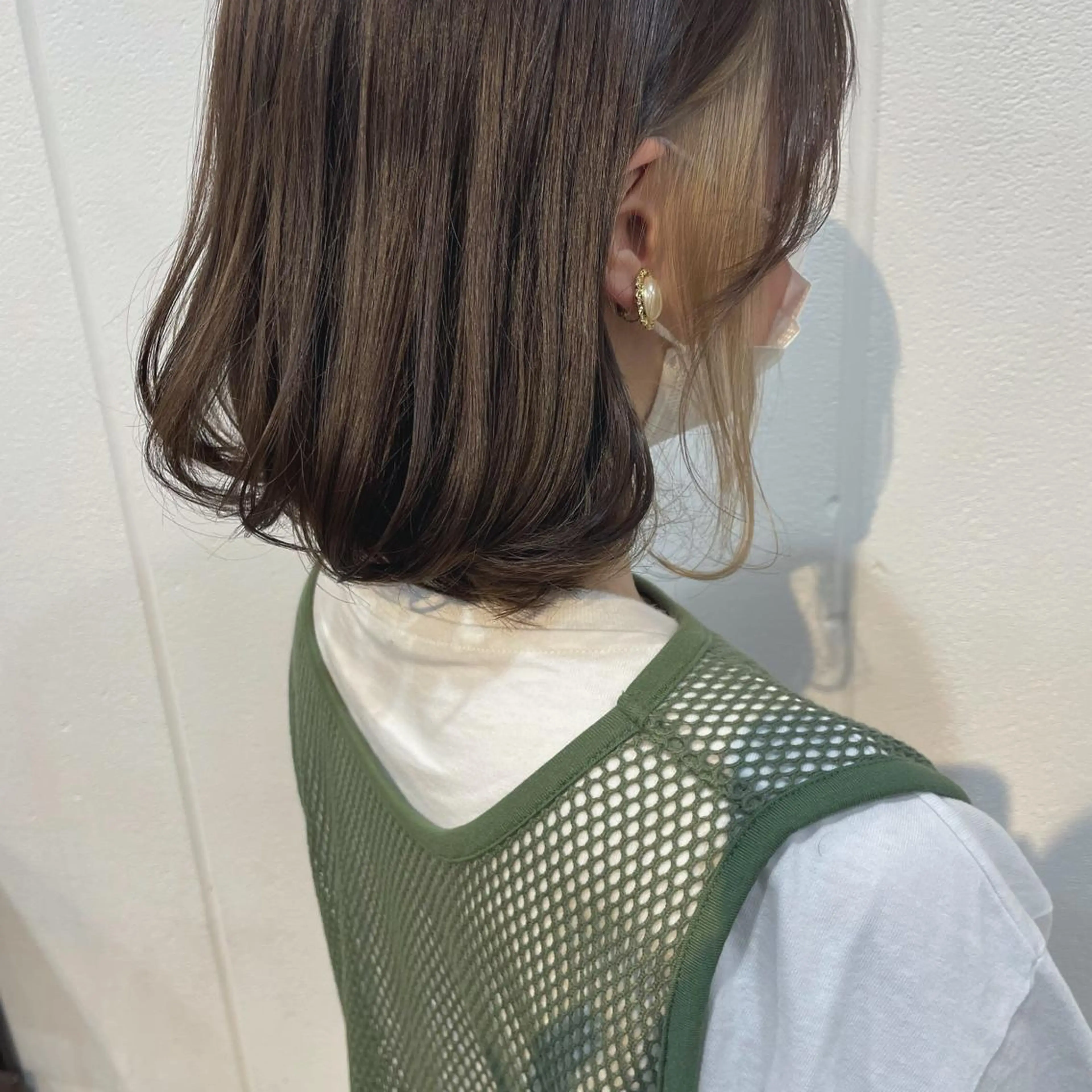 ミディアム カラー アッシュ アッシュブラウン ブラウンカラー インナーカラー Lolonois梅田 /Okazaki:)のヘアスタイル