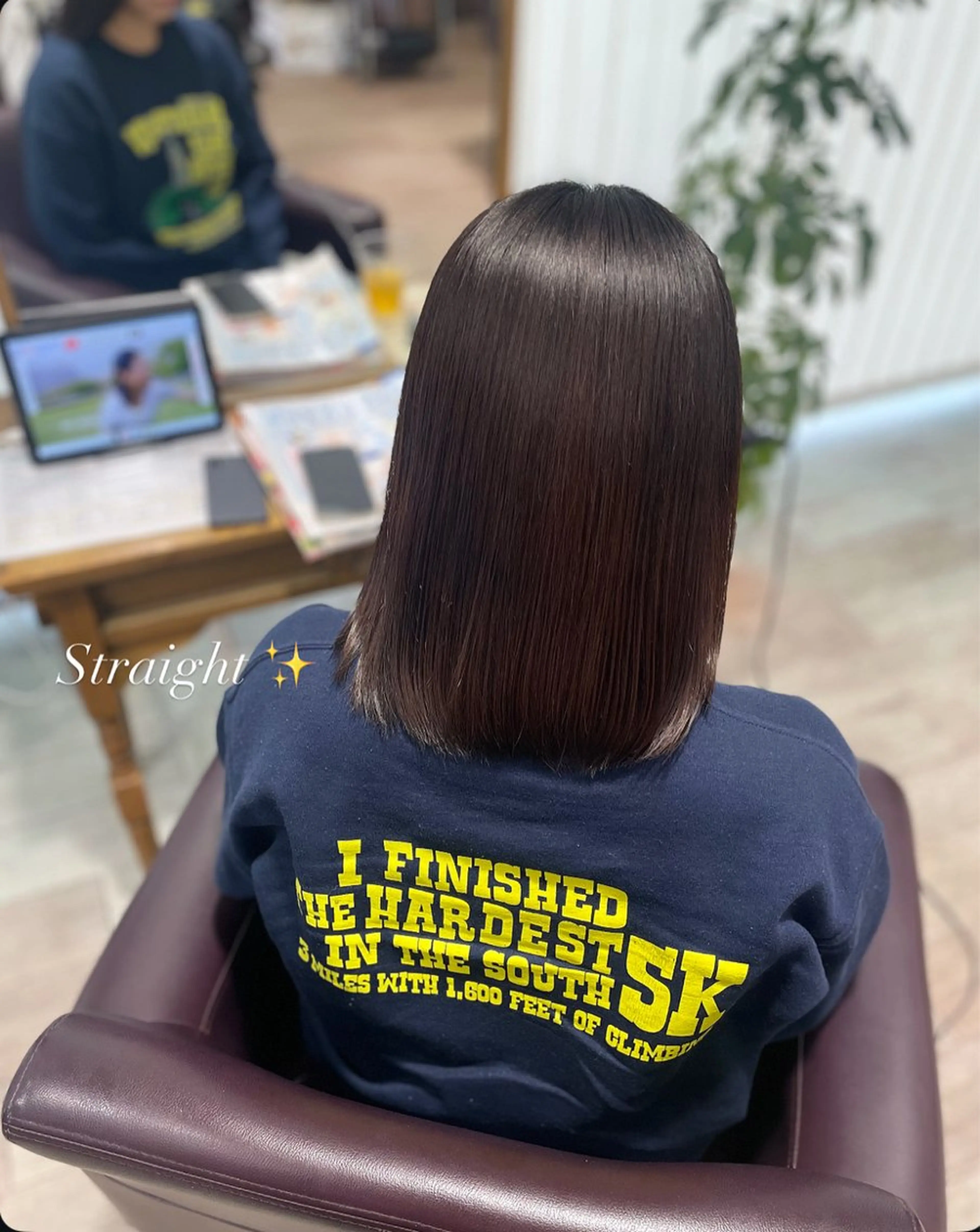 ミディアム パーマ ストレートパーマ シミズ カエデ🍁のヘアスタイル