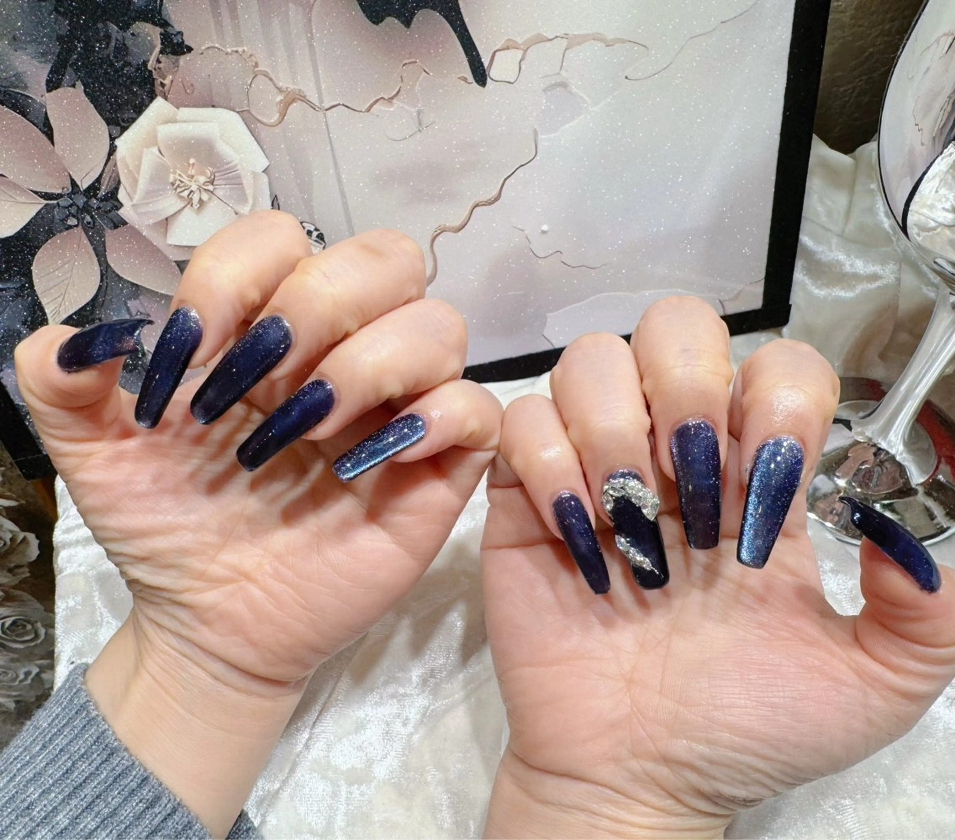 ネイル アートネイル フットネイル ジェルネイル ハート マグネットネイル Babarla Nailのネイルデザイン
