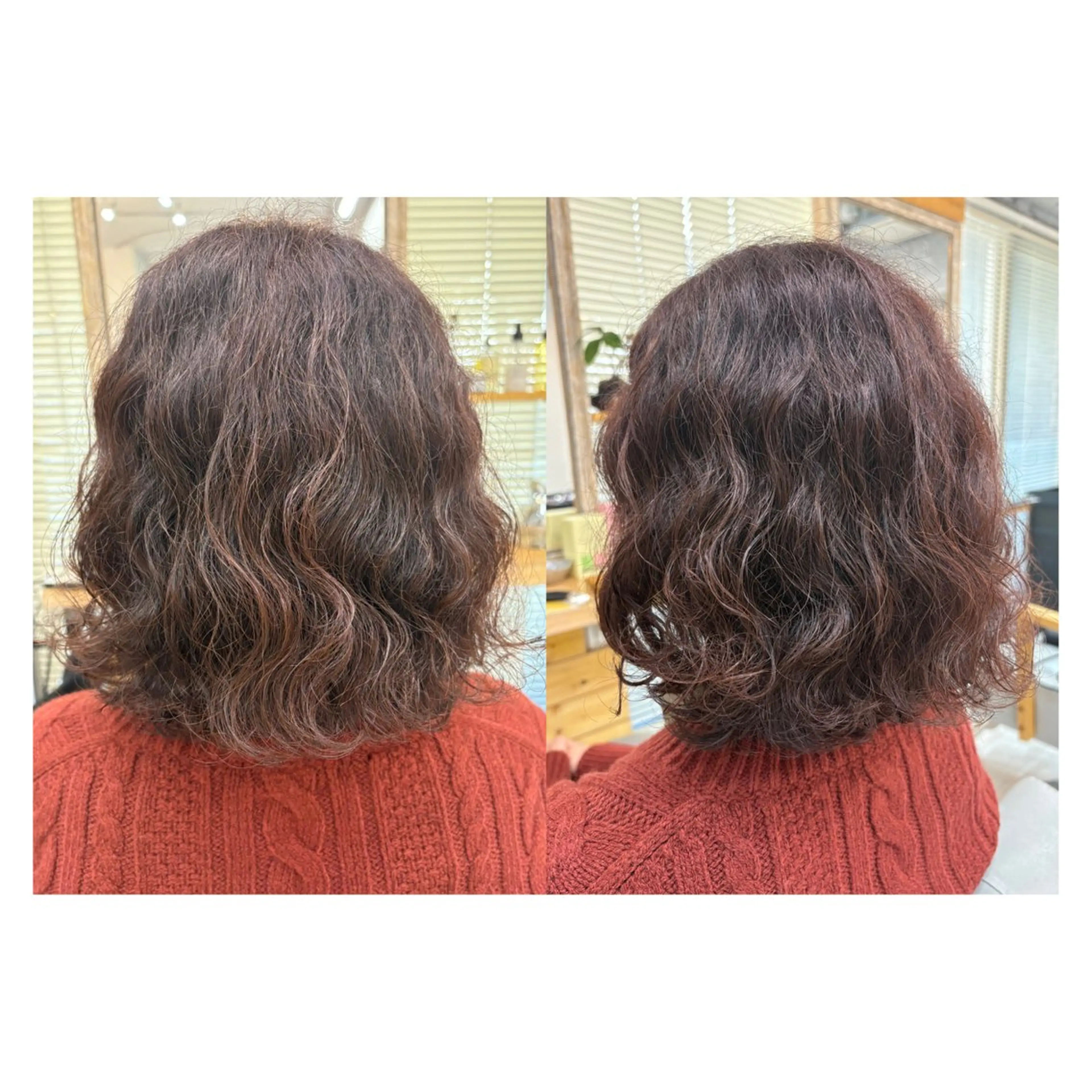 ミディアム レイヤーカット・ 縮毛矯正 星野のヘアスタイル