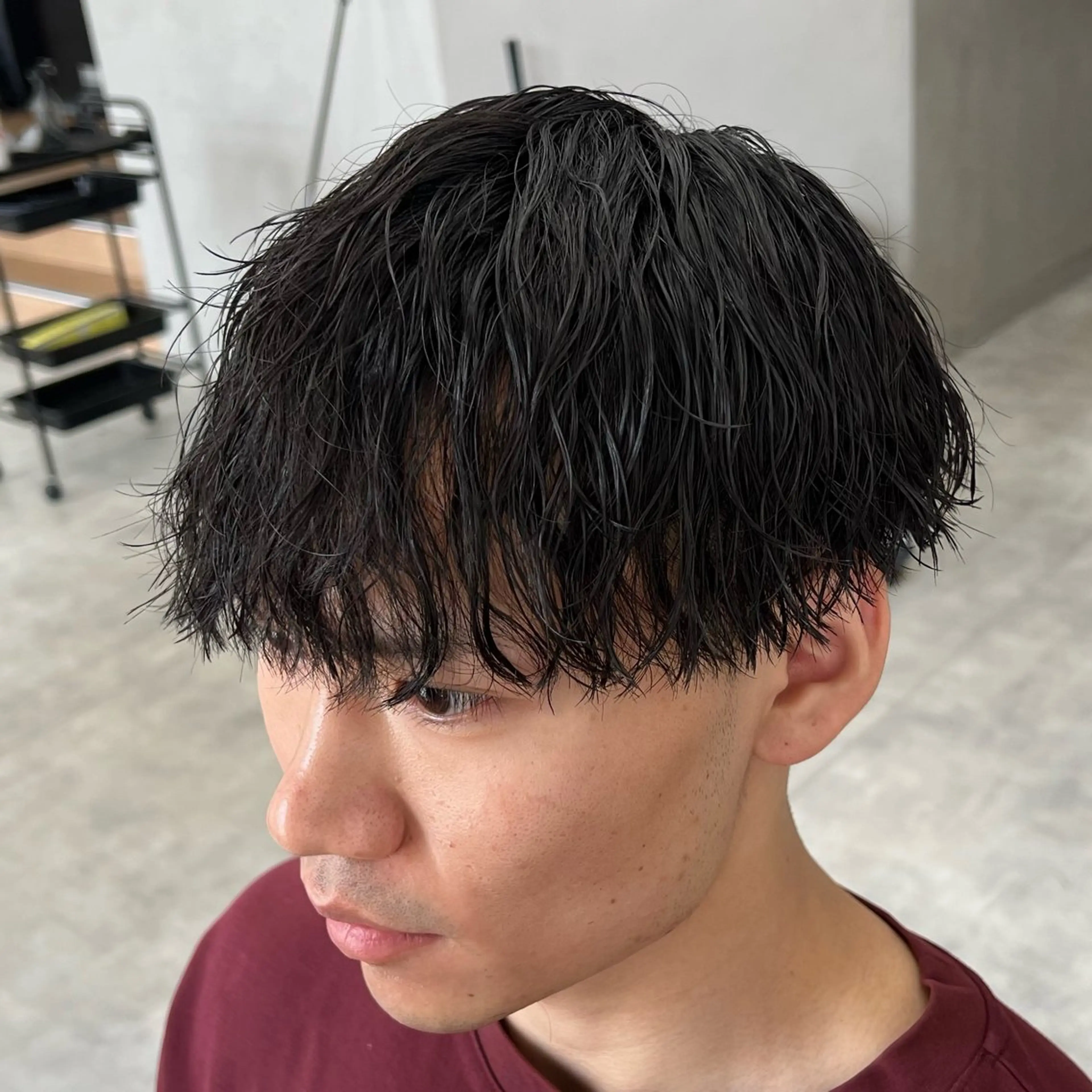 ショート パーマ メンズ カット パーマ メンズパーマ/波巻き 新潟/万代/夏芽🎀のヘアスタイル