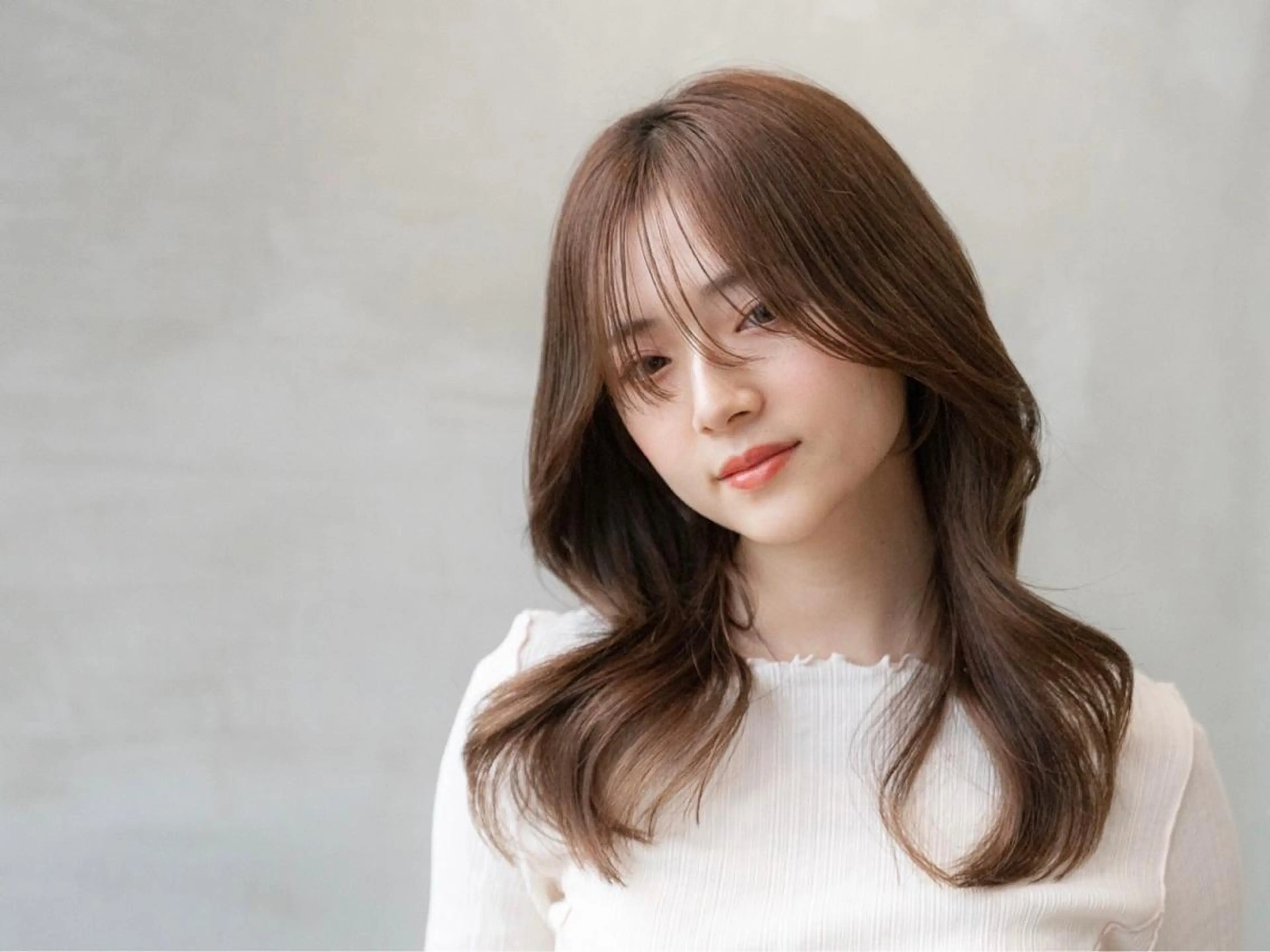 ミディアム くびれヘア 髪質改善 トリートメント カット ヘアカラー トリートメント 天神/透明感カラー ツヤ髪/nonokaのヘアスタイル