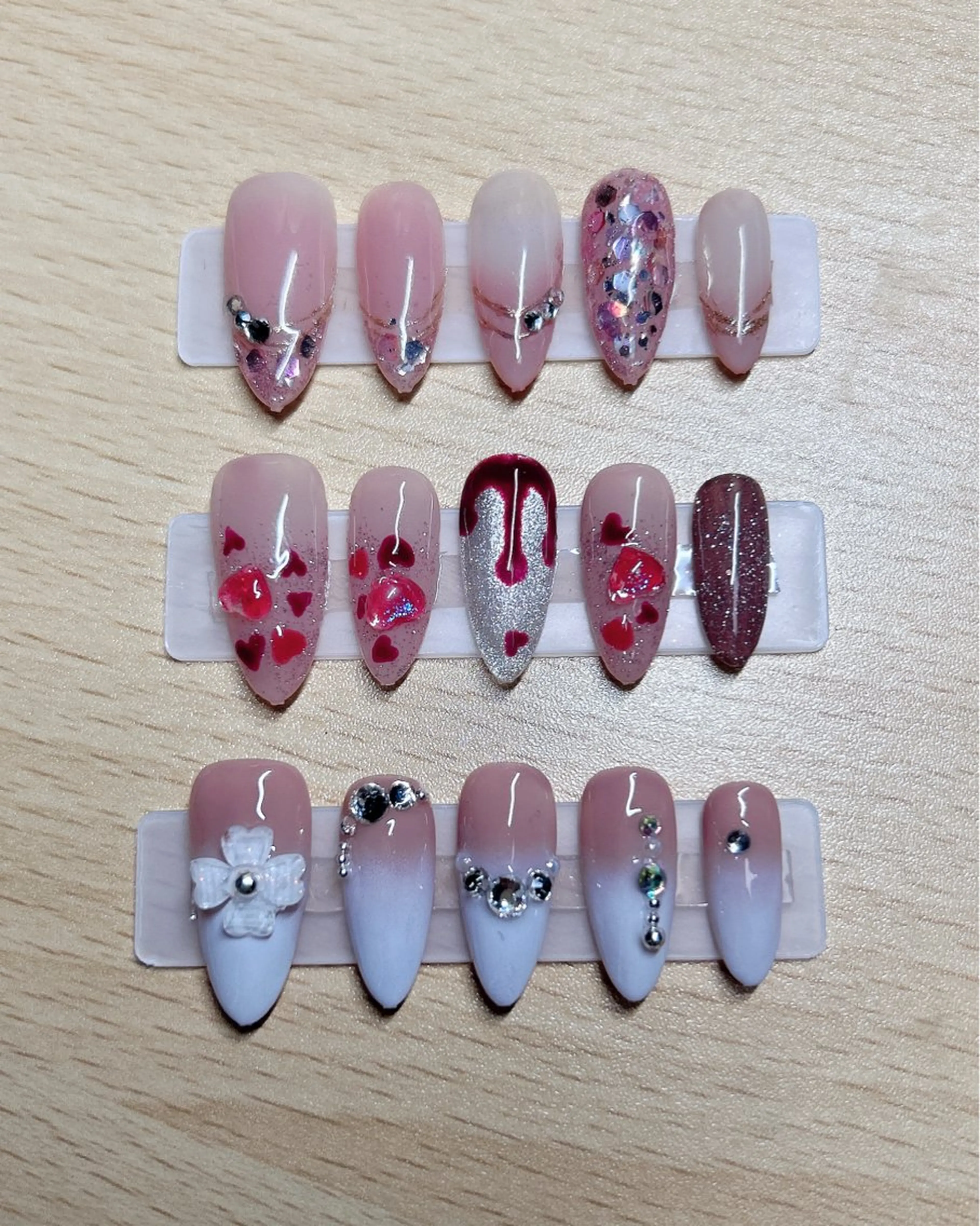 ネイル ジェルネイル ロングネイル ソフトジェル ネイルチップ バレンタイン LUKA NAILのネイルデザイン