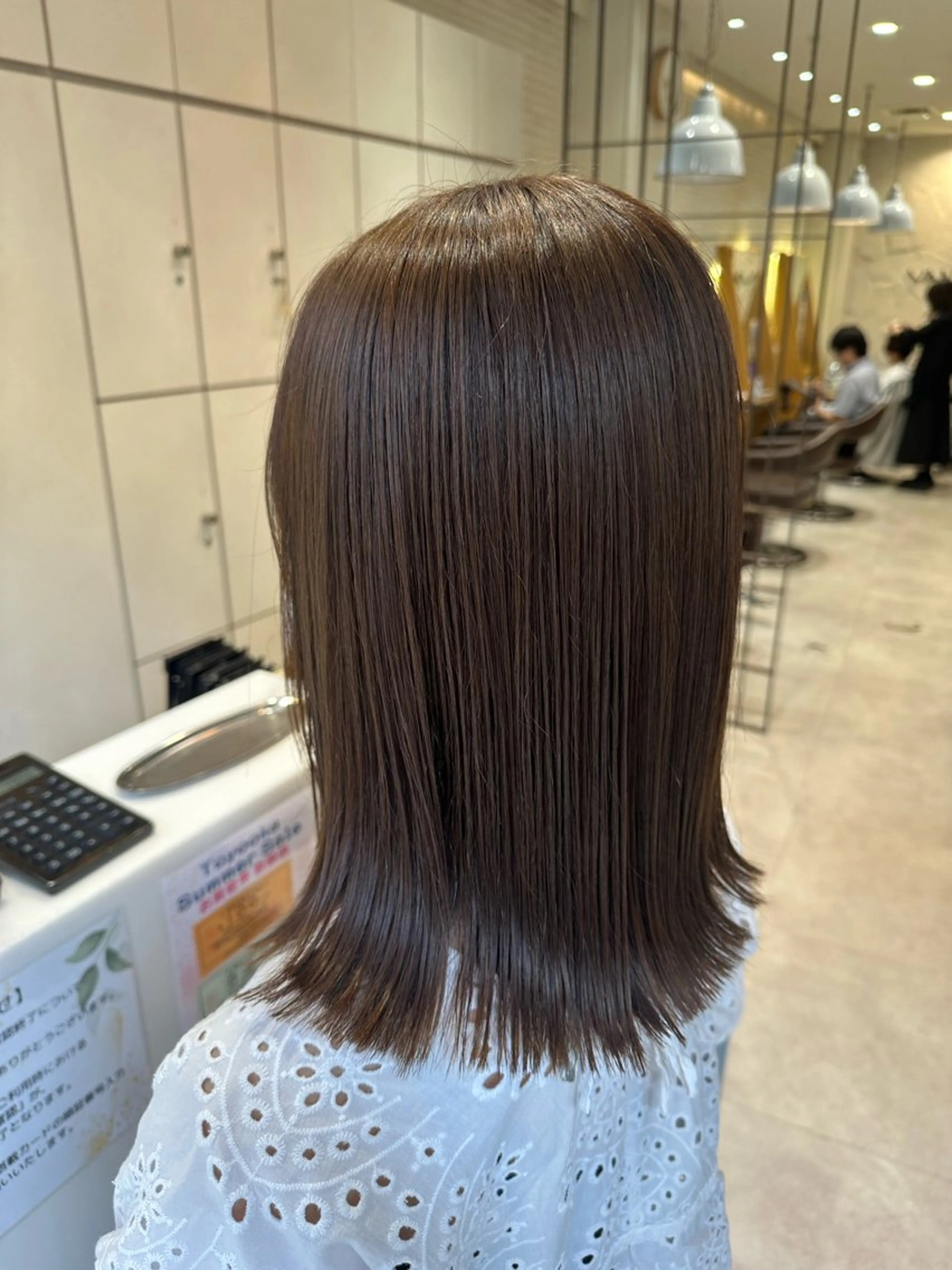 ミディアム カット ヘアカラー 美髪矯正/渡辺 りんのヘアスタイル