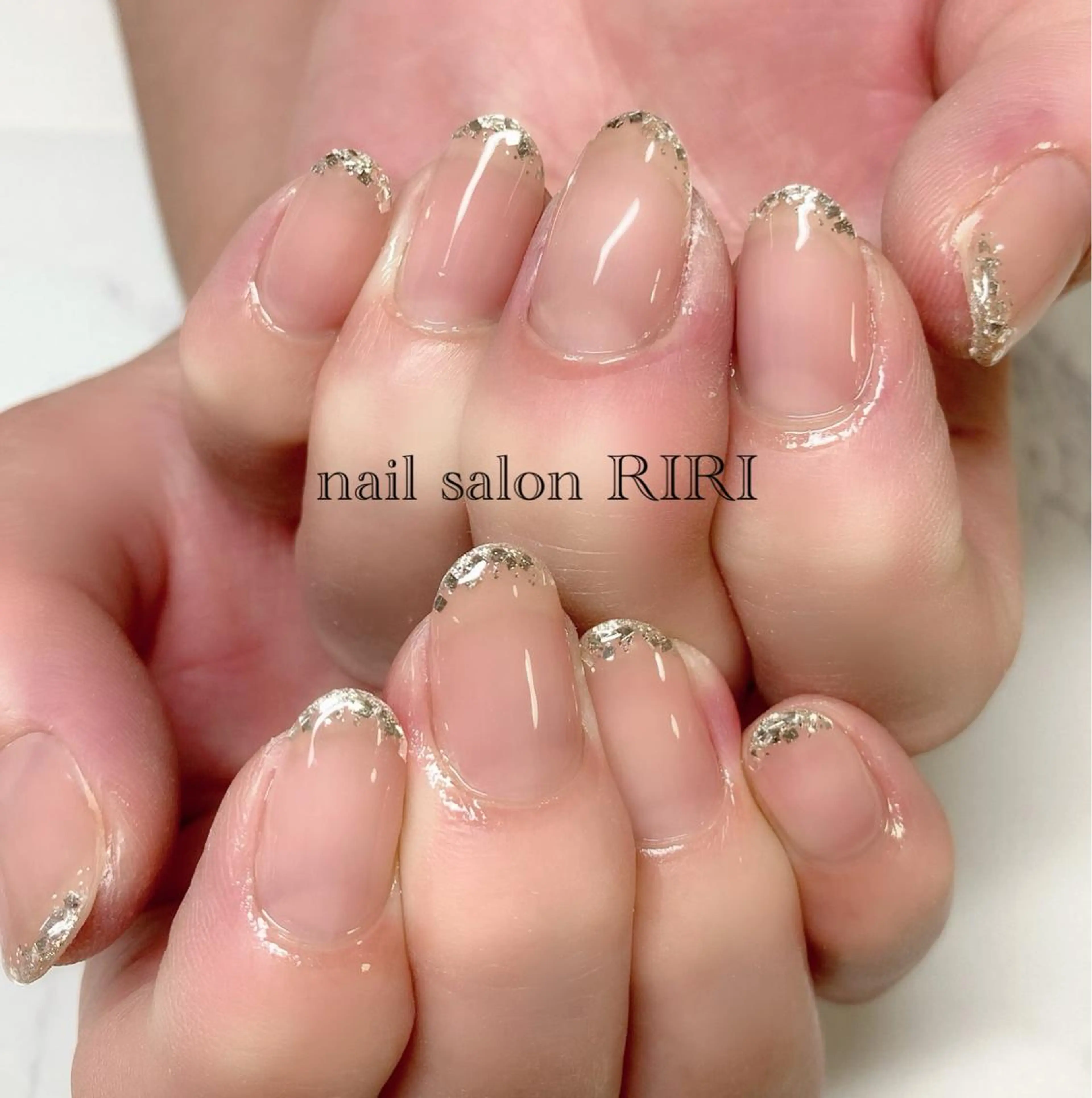 ネイル フレンチネイル ラメ(グリッター) RIRI リリのネイルデザイン