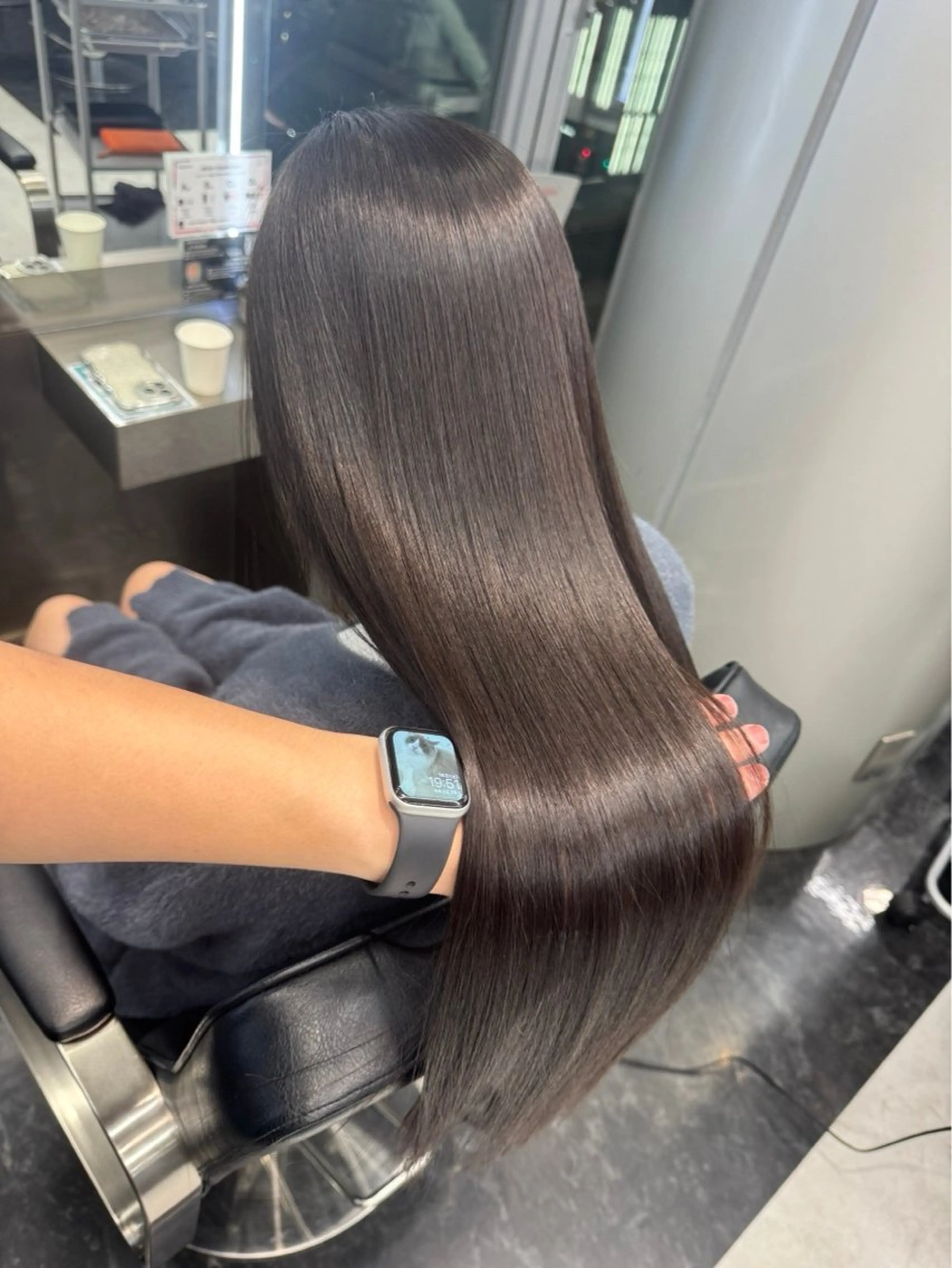 セミロング カラー トリートメント ハッシュカット/ ミルクティー/ みうのヘアスタイル