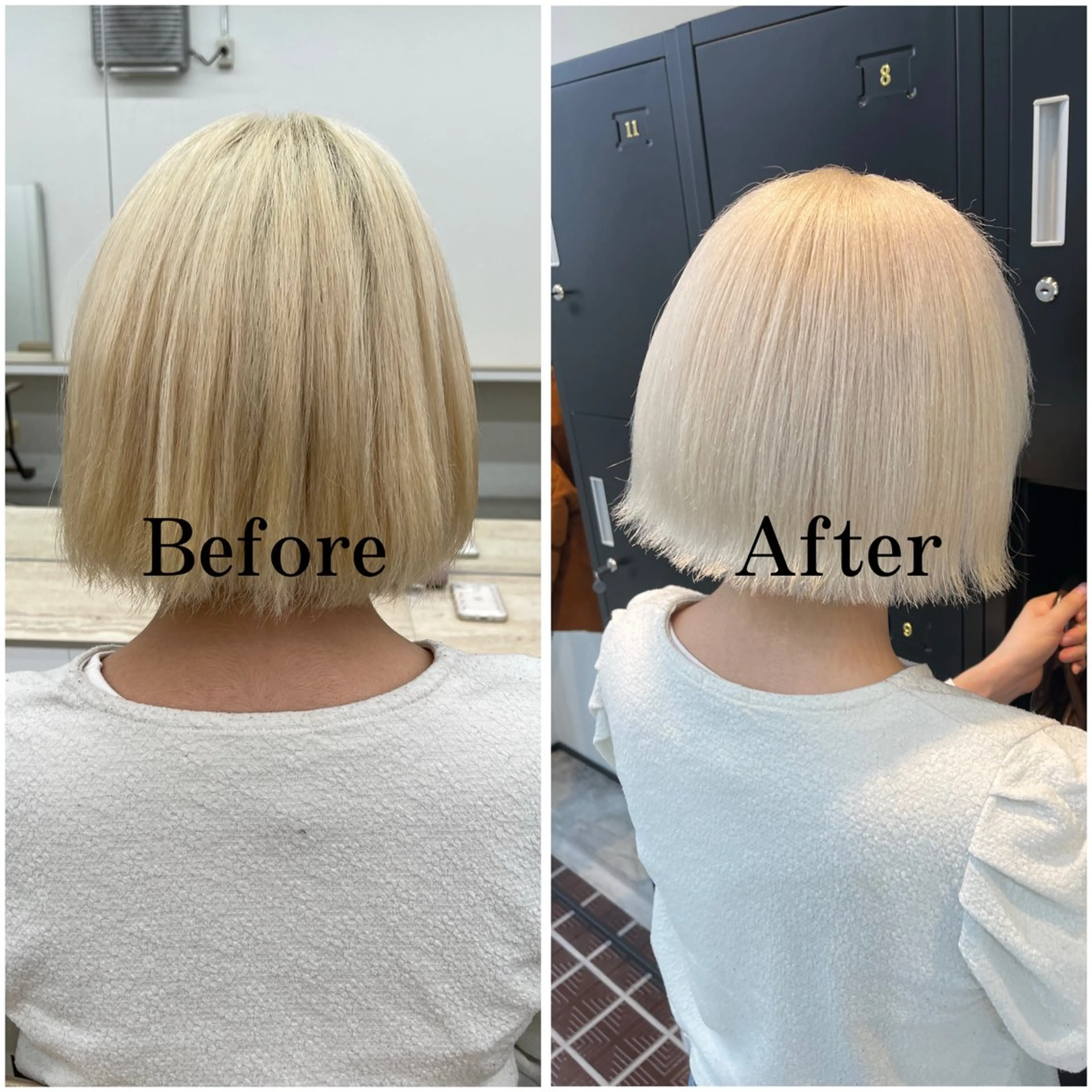 ショート カラー ブリーチ デザインカラー 似合わせカット 縮毛矯正 ムラ修正/ ハイトーン💖Riaのヘアスタイル