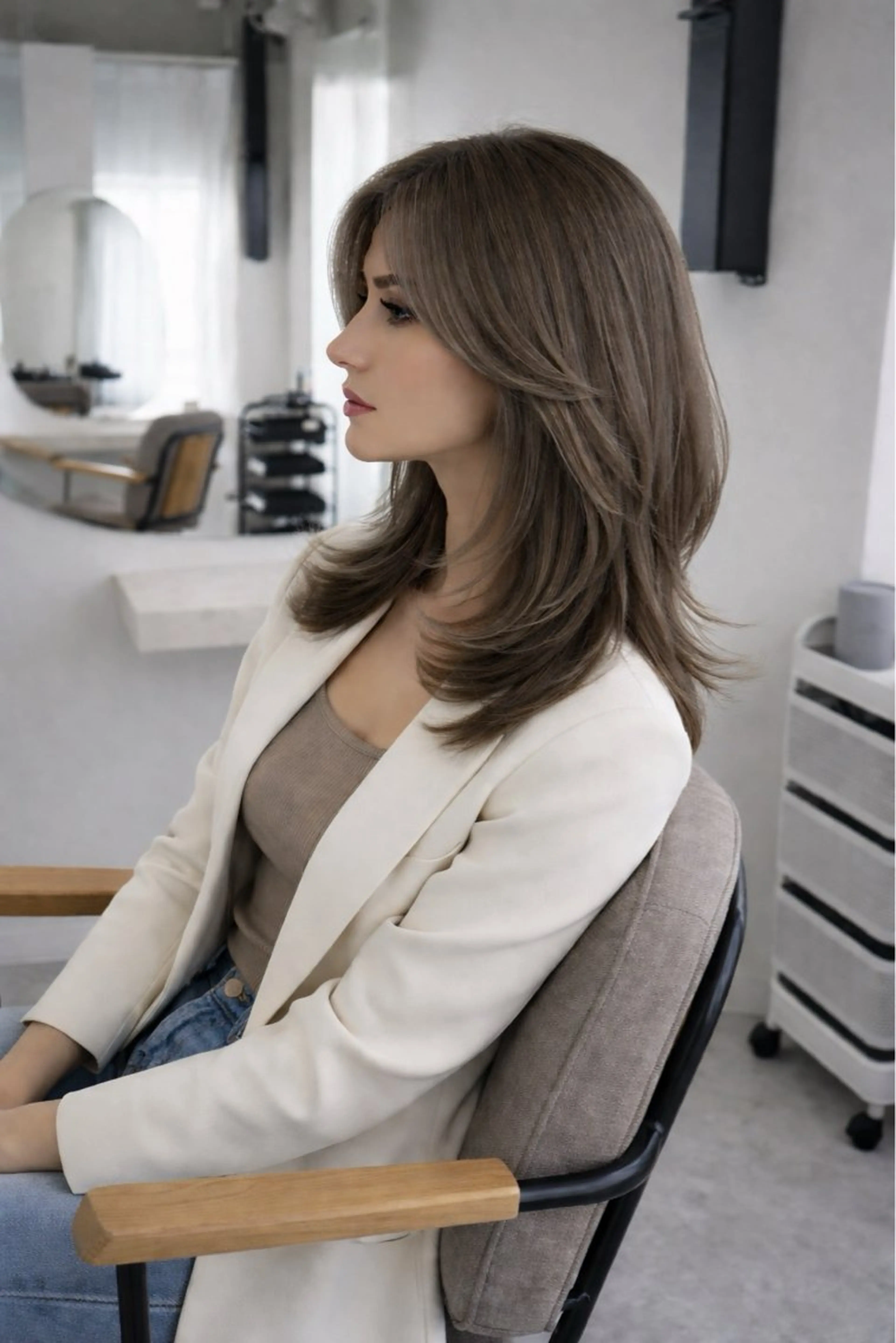 セミロング カット ヘアカラー トリートメント むっちー/河原町/ 縮毛矯正/韓国ヘアーのヘアスタイル