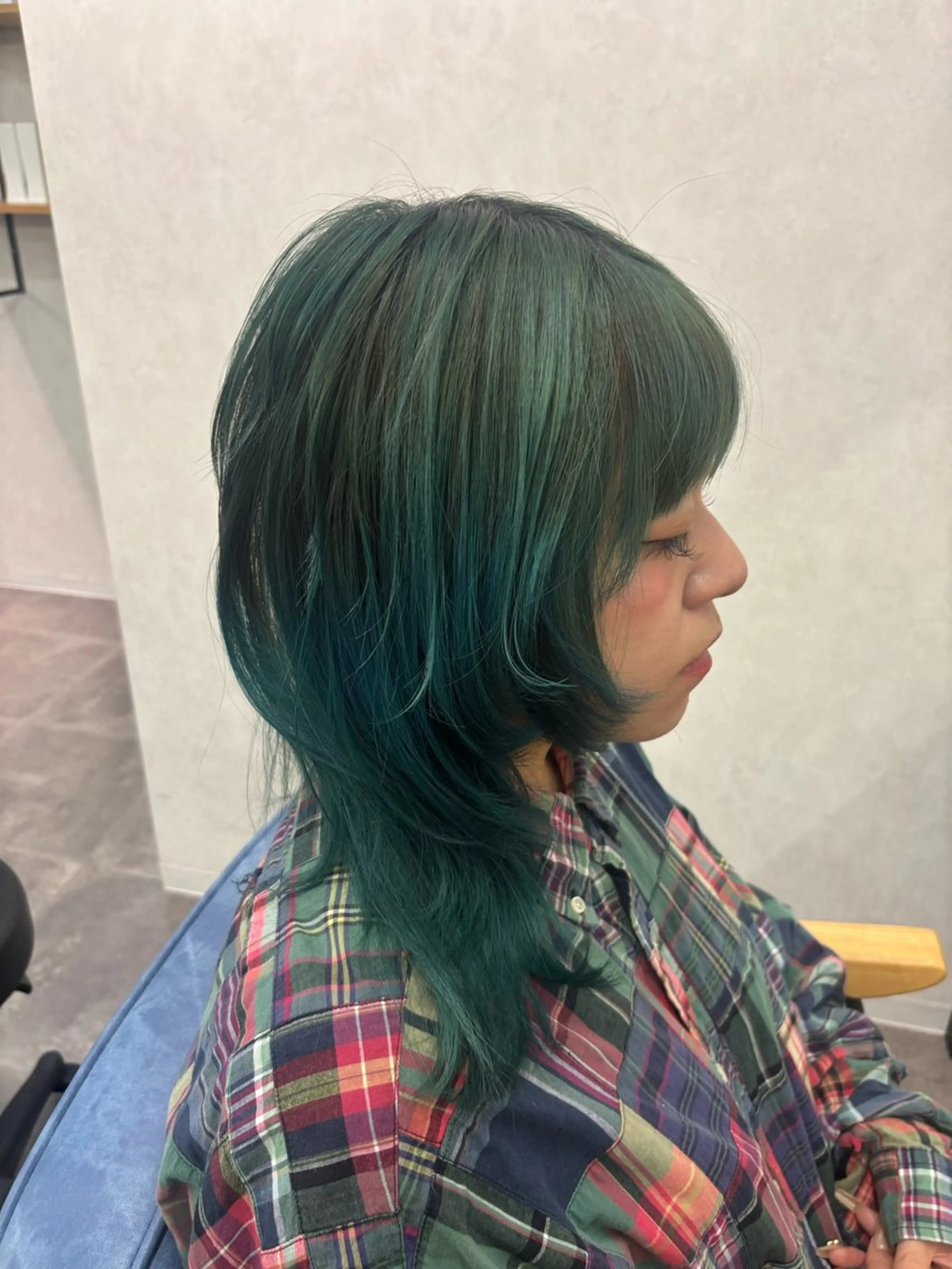 ミディアム ウルフカット エクステ/ハイトーン /ミサキのヘアスタイル