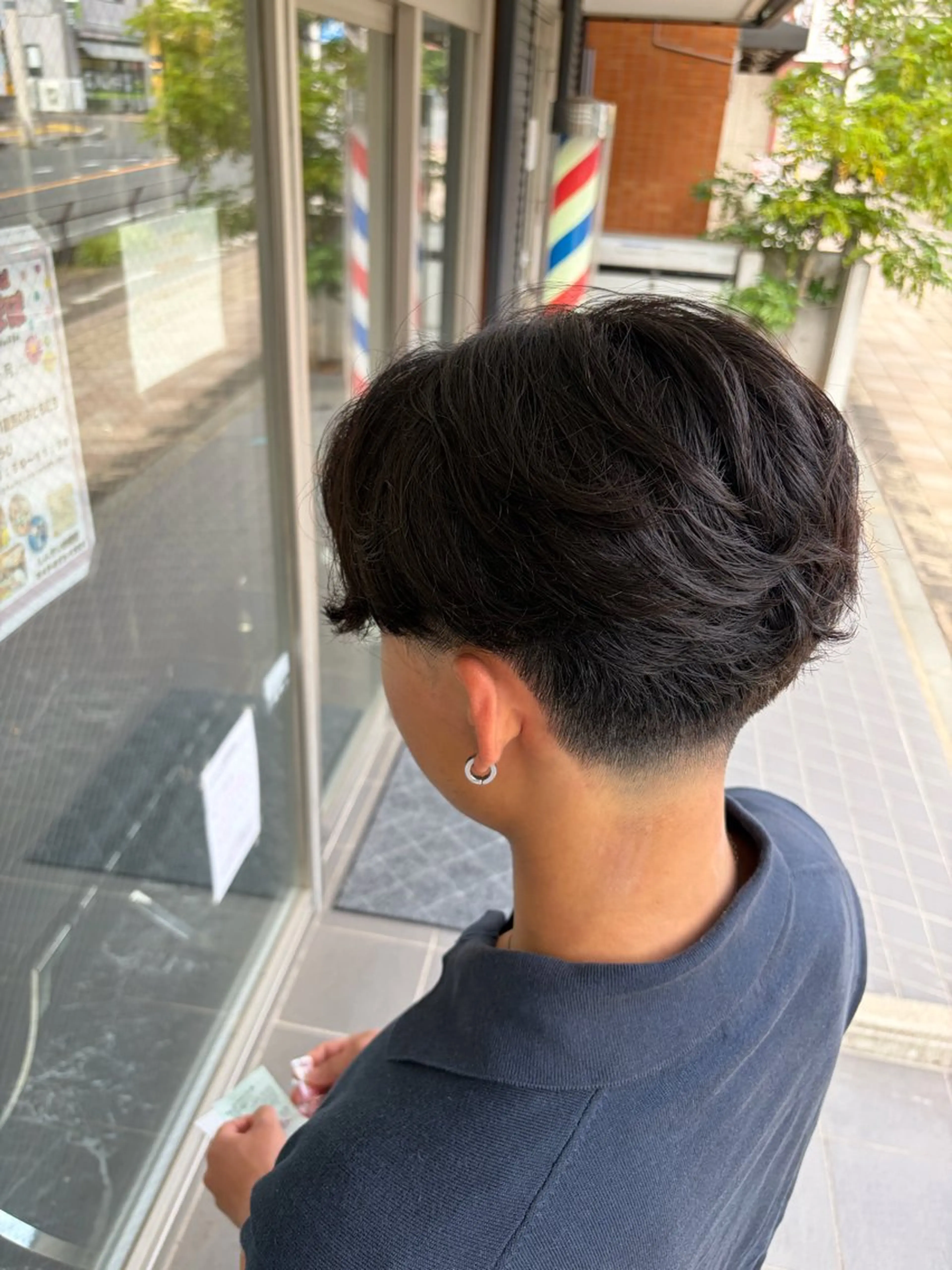 パーマ メンズ センターパート カット パーマ 中村 立のヘアスタイル