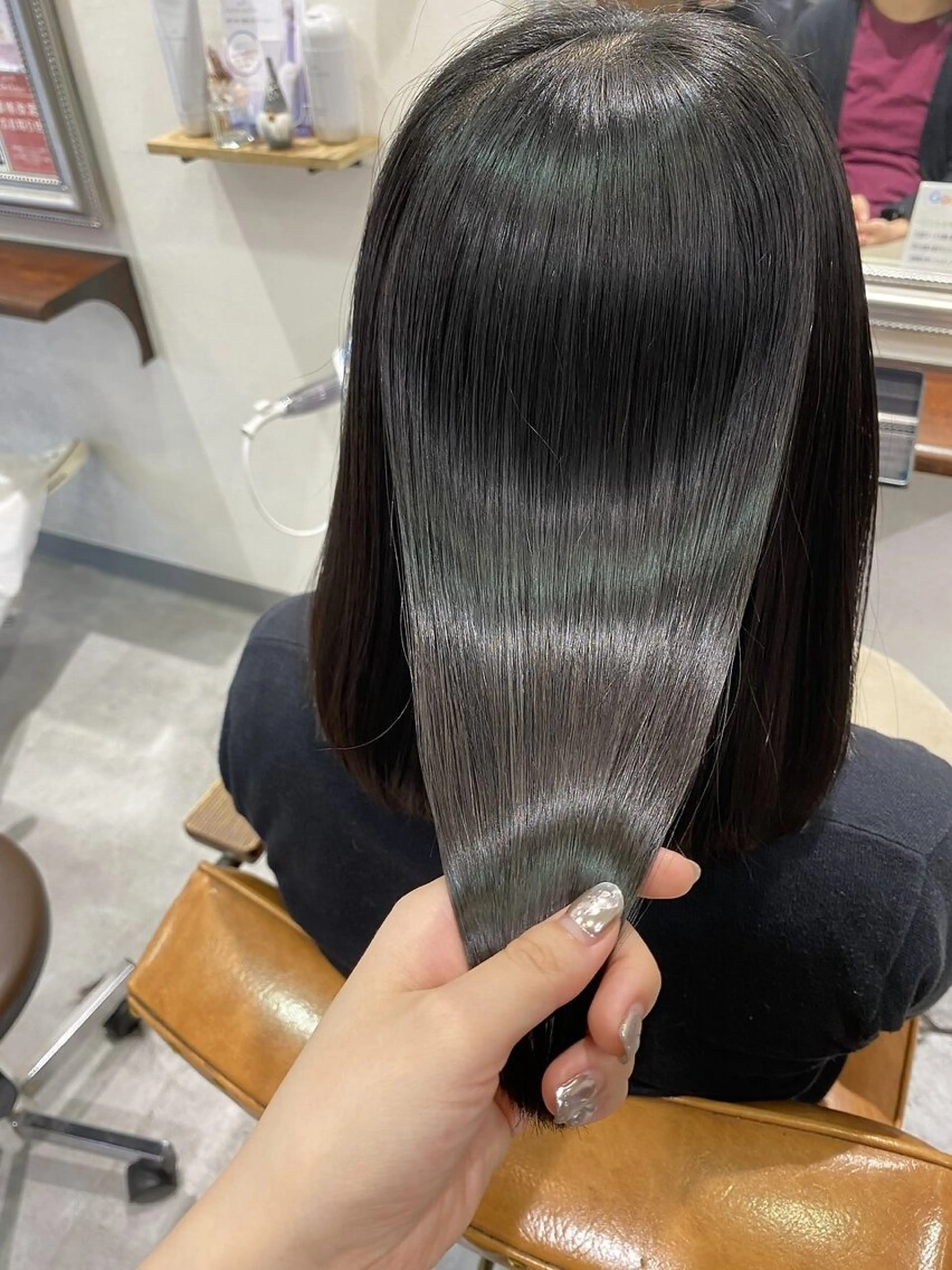 ミディアム カラー 髪質改善 縮毛矯正 トリートメント 髪質改善アンジュール ひかりのヘアスタイル