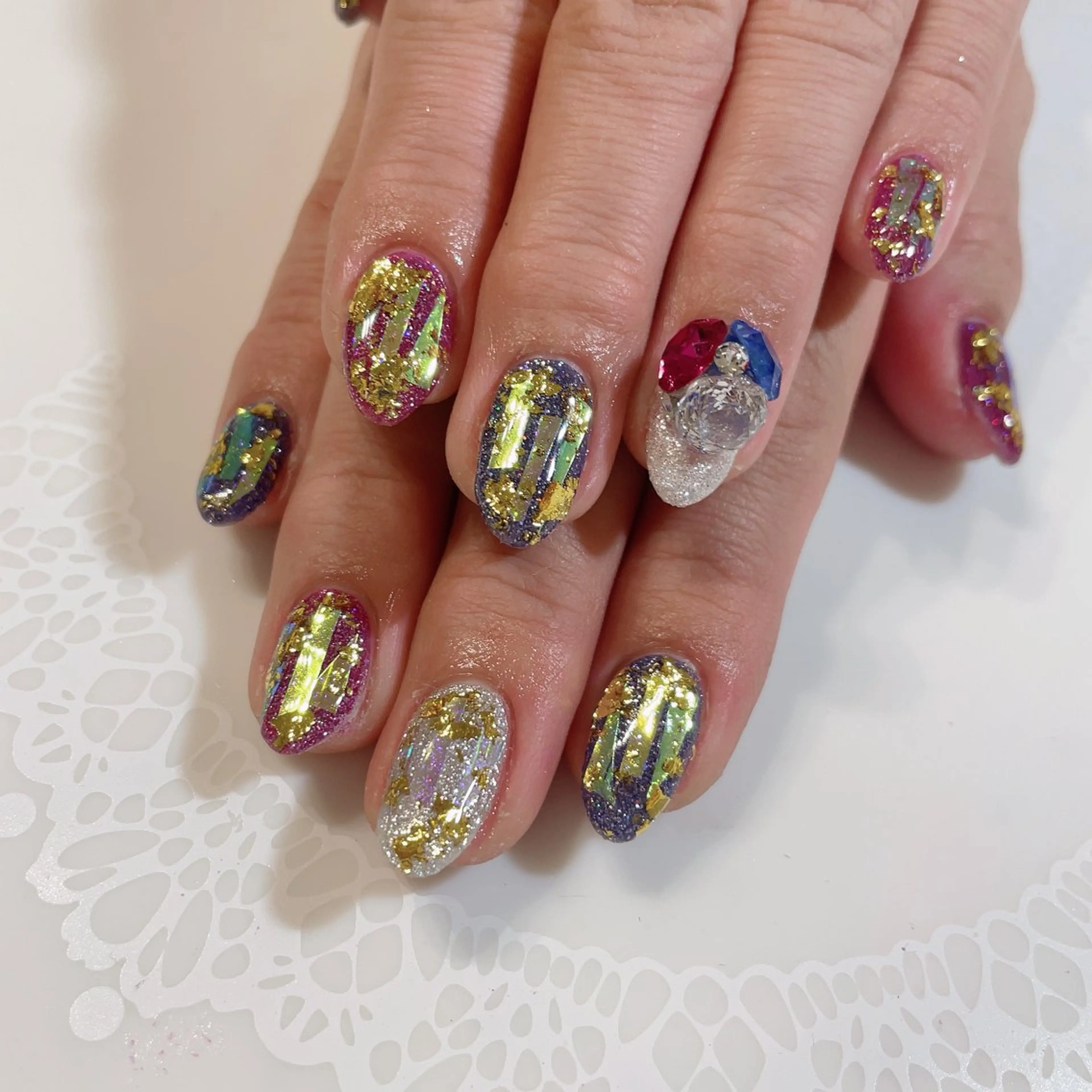 ネイル オーロラネイル ハンドネイル * haruのネイルデザイン