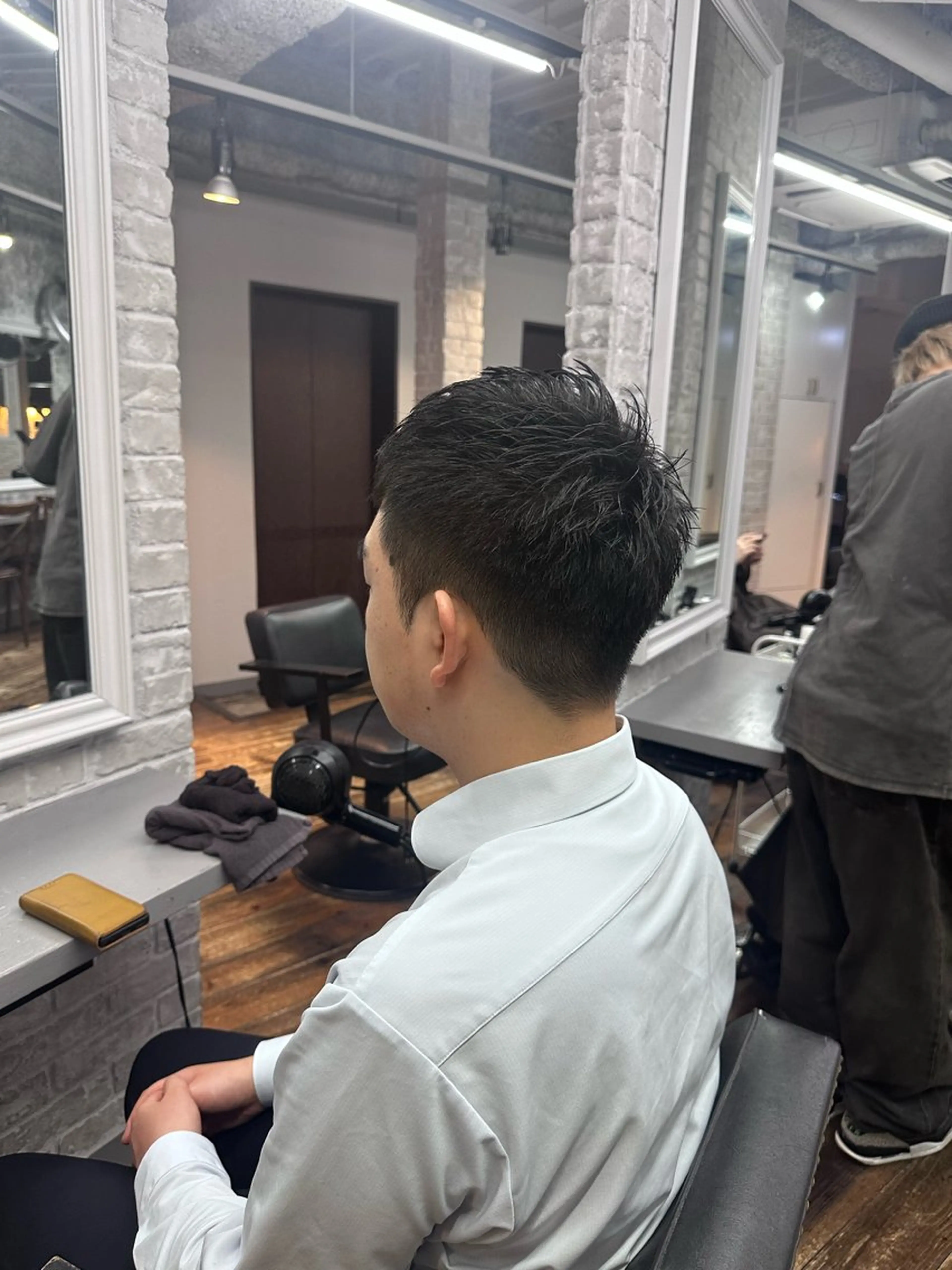 ショート メンズ 🩵つなぎショート✨ パーマスタイル みくのヘアスタイル