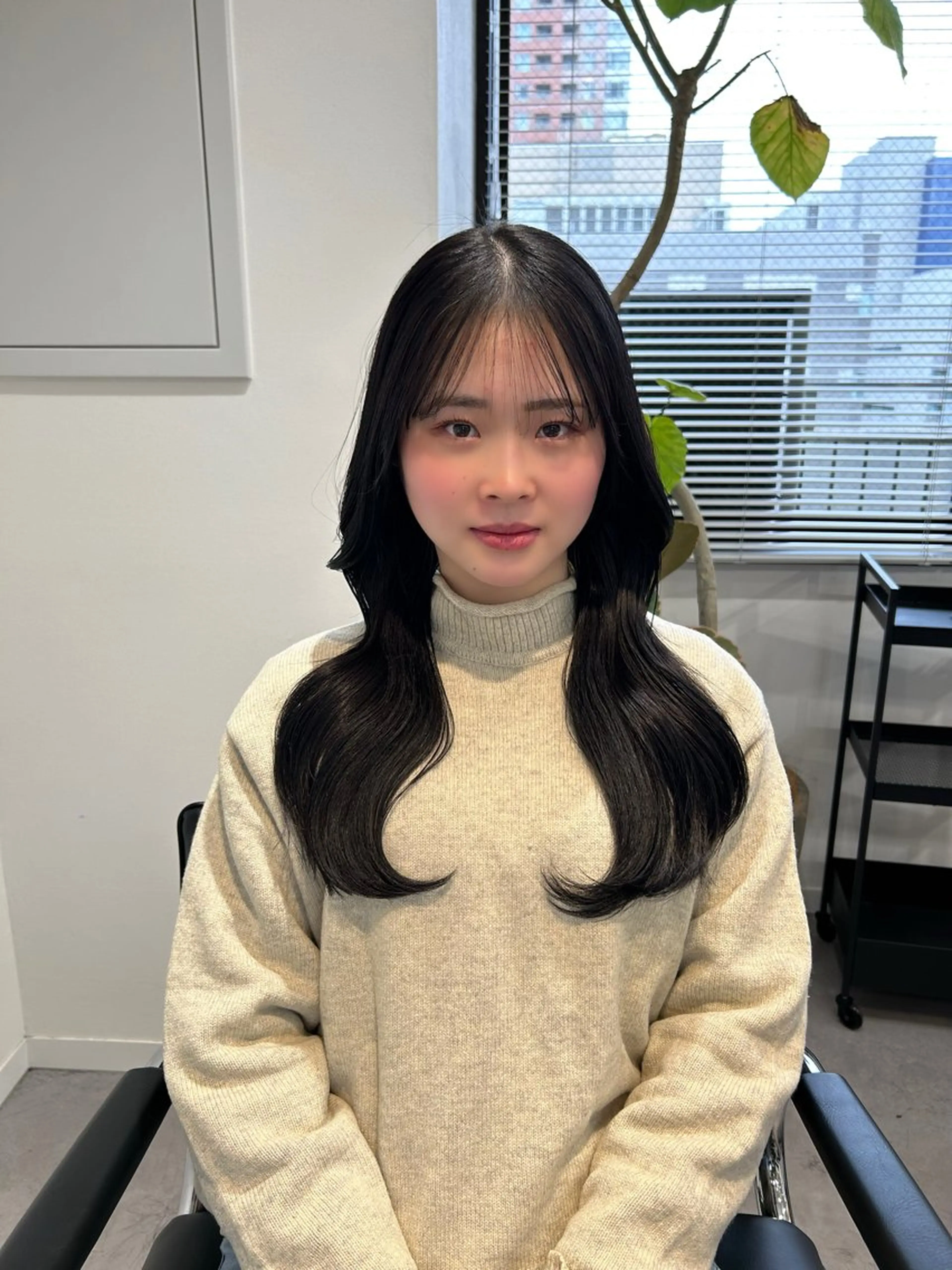 セミロング カラー グレージュ レイヤーカット ❤️ショートカット ・顔周りカット❤️のヘアスタイル