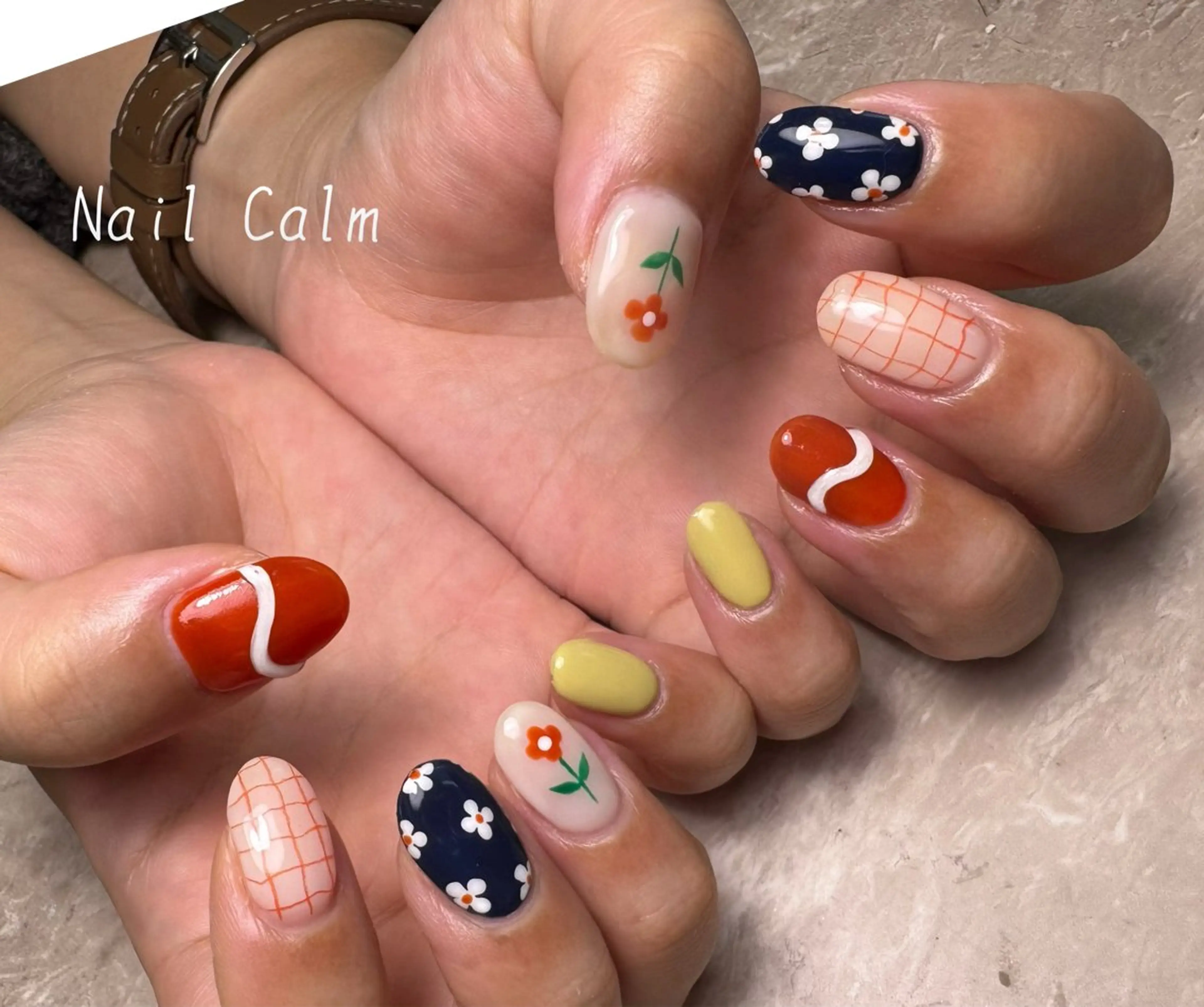 ネイル 春ネイル ハンドネイル プライベートサロン Calmのネイルデザイン