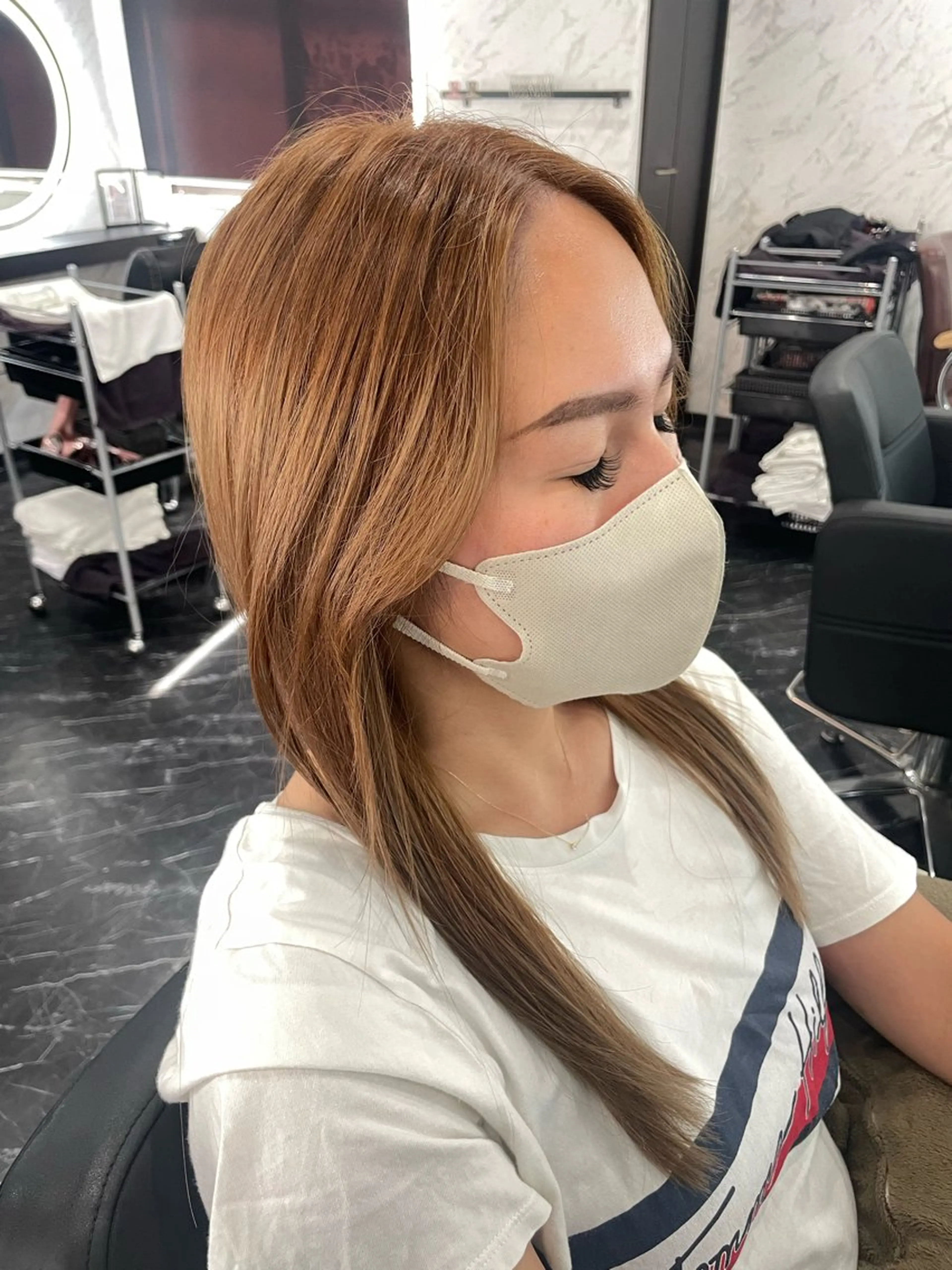 ロング カラー カット ヘアカラー トリートメント 五十嵐 満梨奈のヘアスタイル