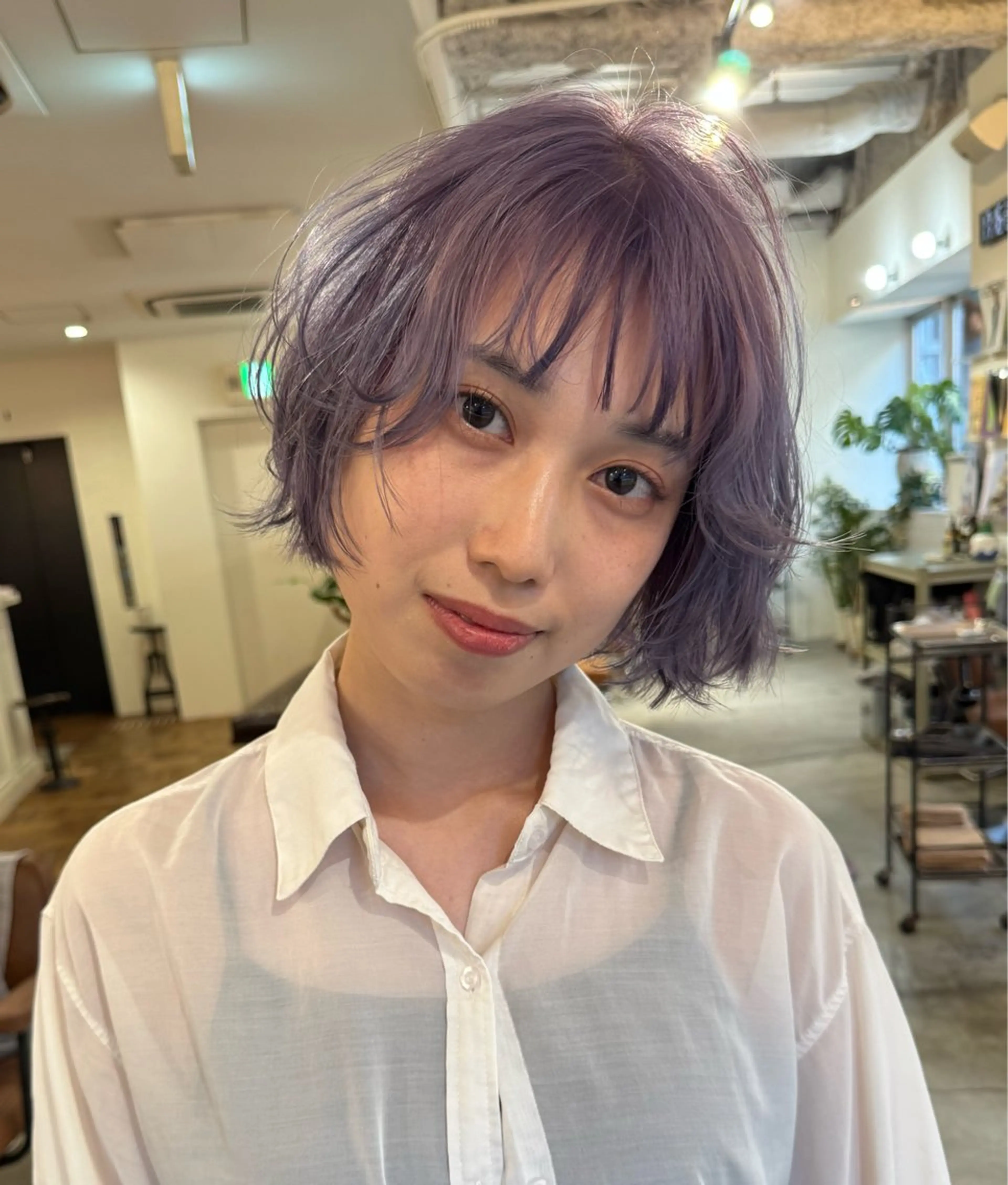 【予約リクエスト限定🌟】パープル系ブリーチカラー+カット(ボブorウルフorショート)+撮影モデルの写真