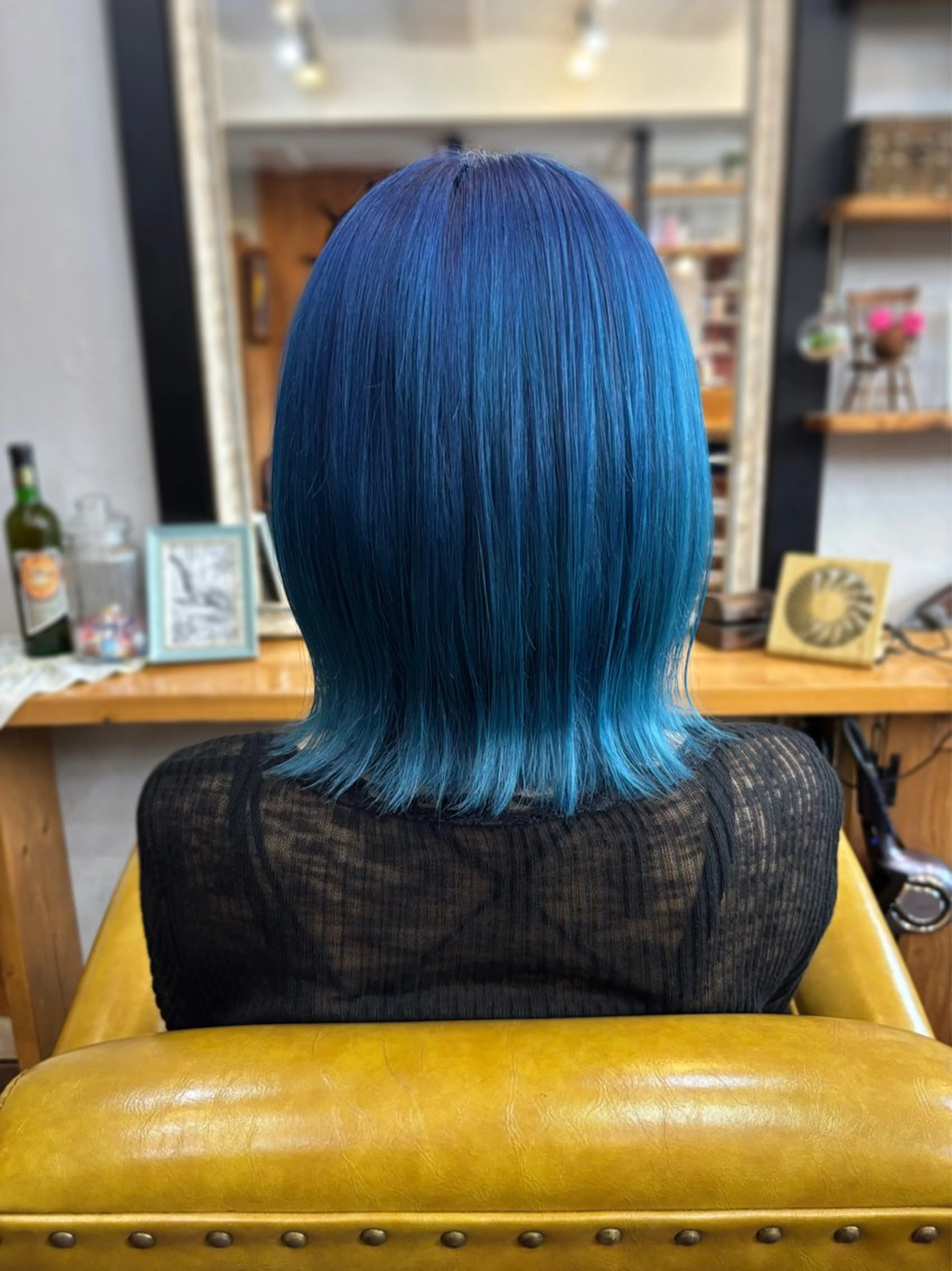 ミディアム カラー ブルーカラー ダブルカラー ネイビーカラー 立川 allu｜細谷 ションのヘアスタイル