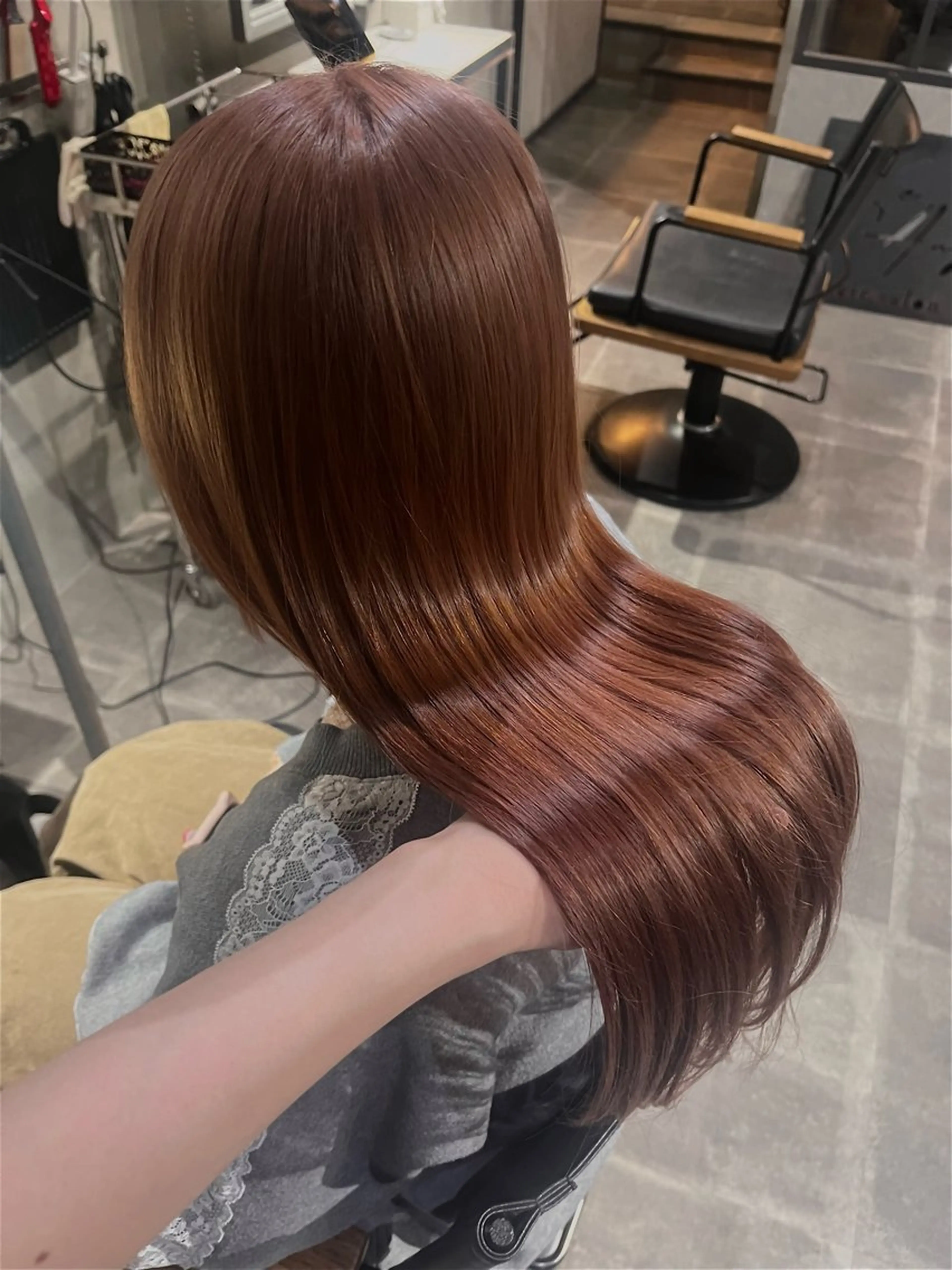 ロング カラー ベージュカラー ブリーチ ピンクカラー ピンクベージュ ヘアカラー トリートメント 透明感♥韓国ヘア HINAのヘアスタイル