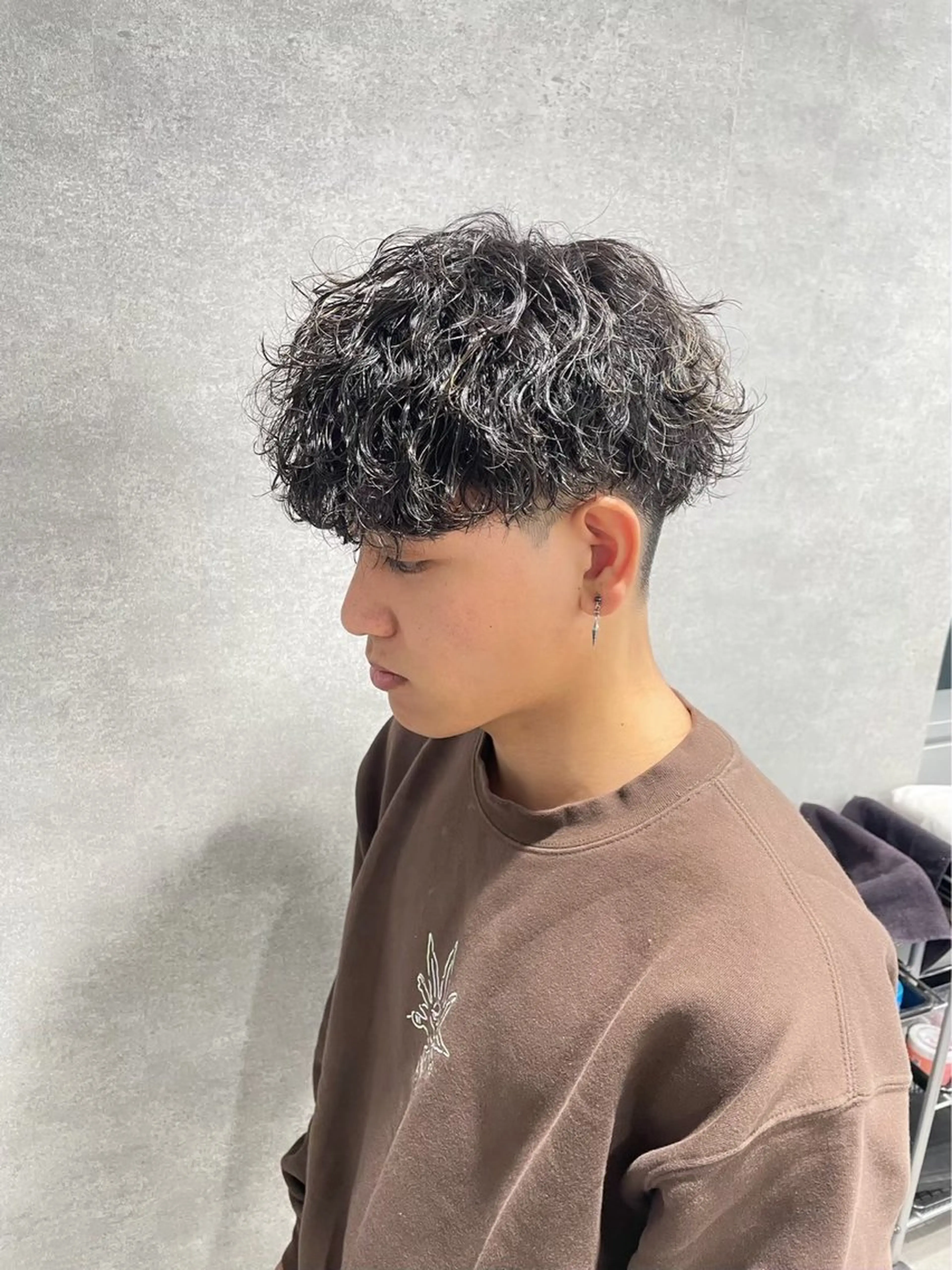 ショート パーマ ヘアアレンジ メンズ 髪質改善 トリートメント 川合 智之のヘアスタイル