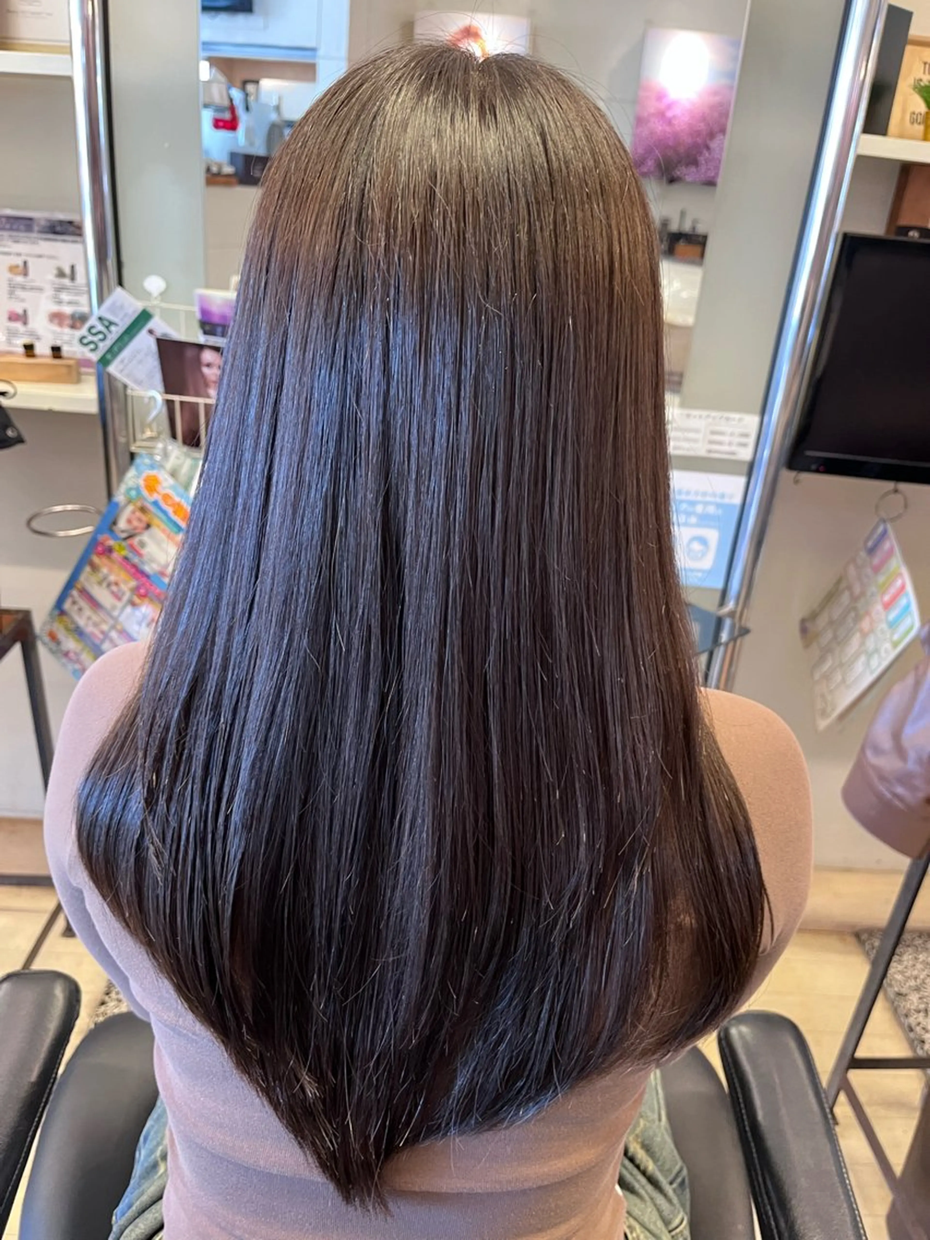 ロング カット 縮毛矯正 トリートメント 矢崎 身江子のヘアスタイル