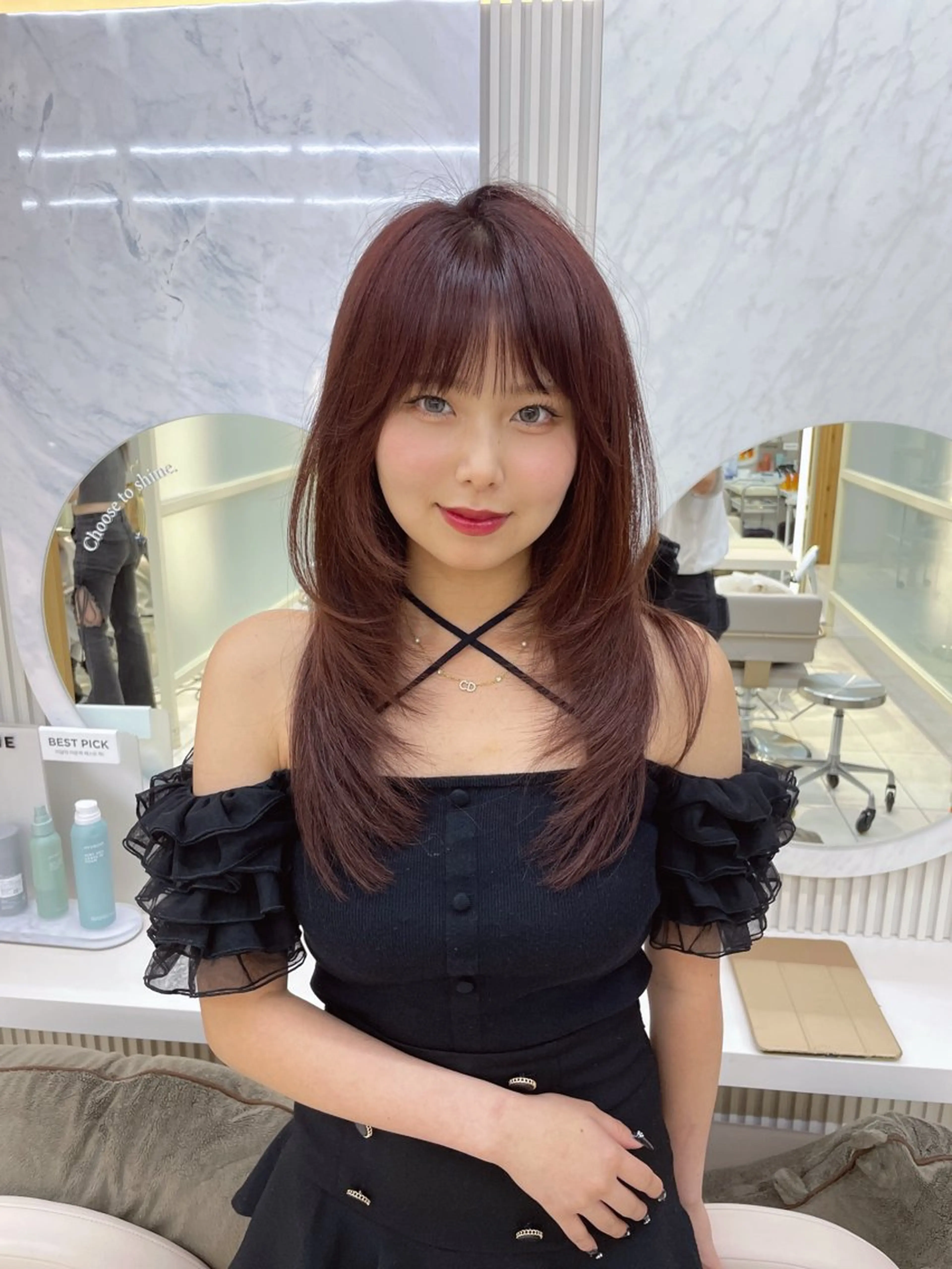 セミロング カット ヘアカラー トリートメント レイヤー/顔周り /透明感/TAKUのヘアスタイル